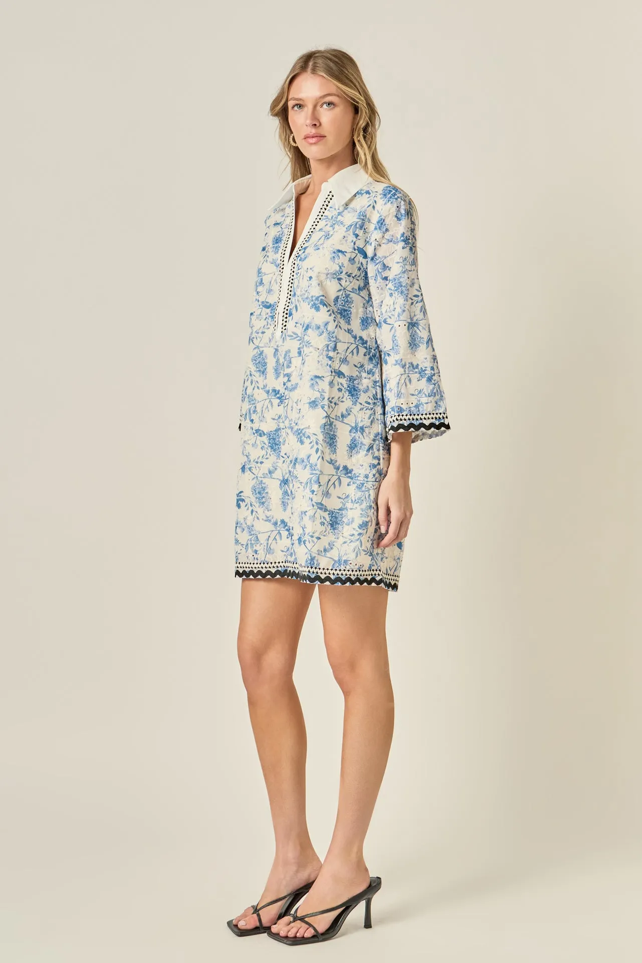 Floral Embroidery Mini Dress sold by English Factory product image thumbnail 3