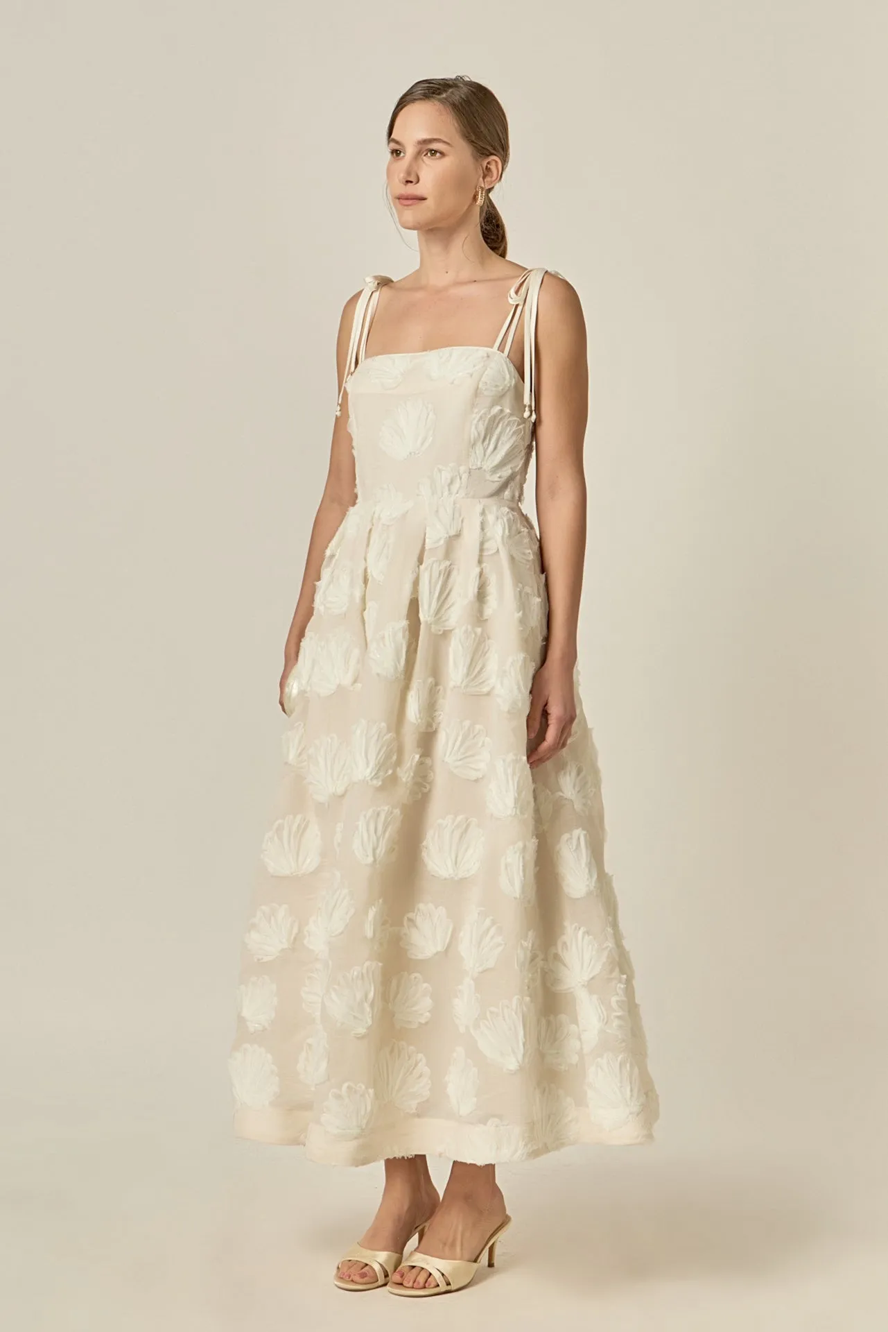Embroidered Shell Sleeveless Midi Dress sold by English Factory product image thumbnail 4