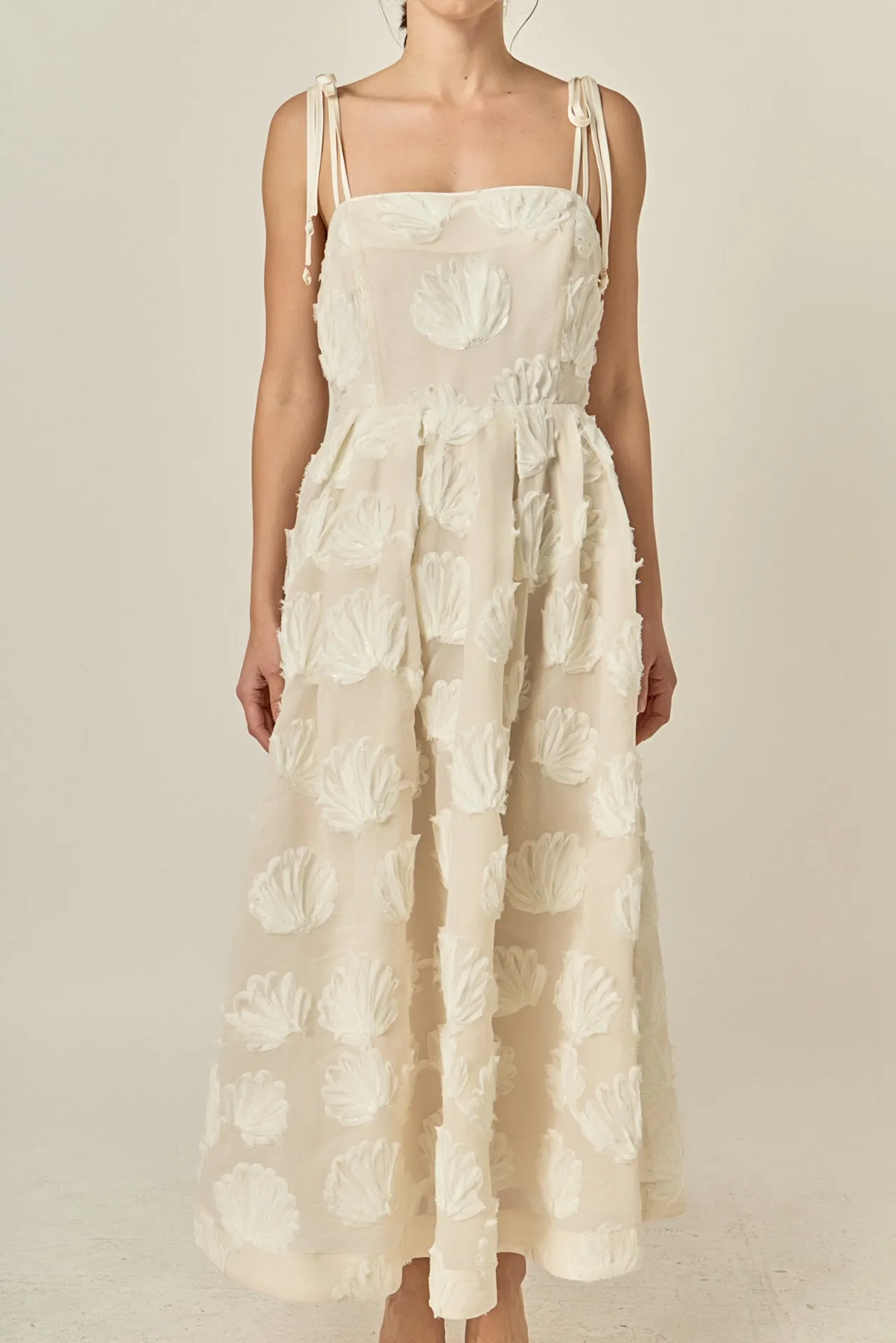 Embroidered Shell Sleeveless Midi Dress sold by English Factory product image thumbnail 2