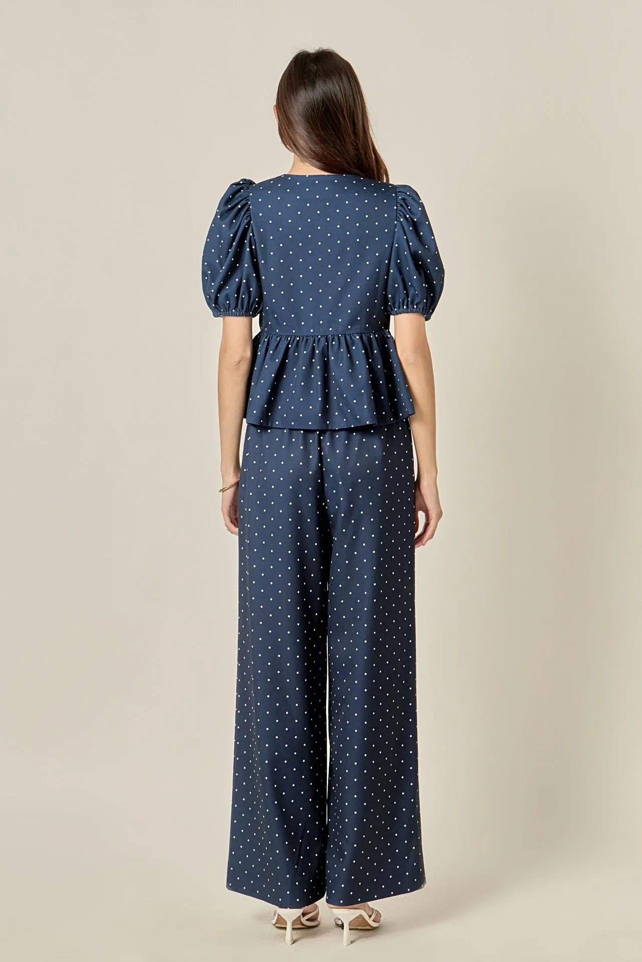 Polka Dot Wide Leg Pants sold by English Factory product image thumbnail 4