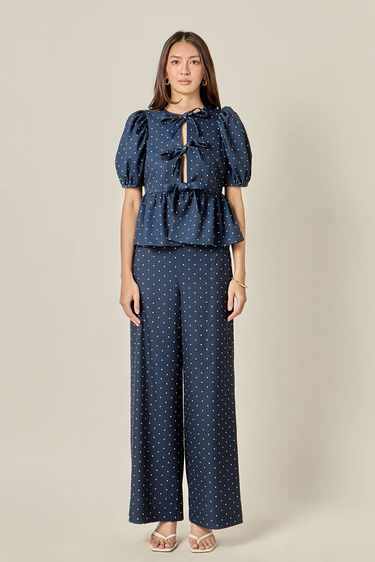 Polka Dot Wide Leg Pants sold by English Factory product image thumbnail 3