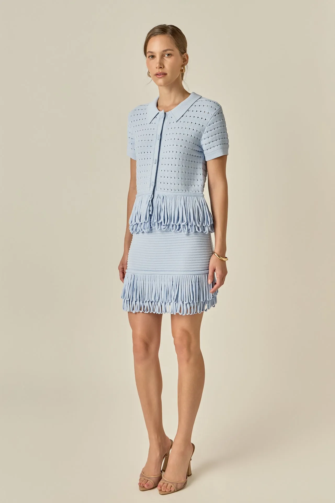 Fringe Detail Knit Top sold by English Factory product image thumbnail 4