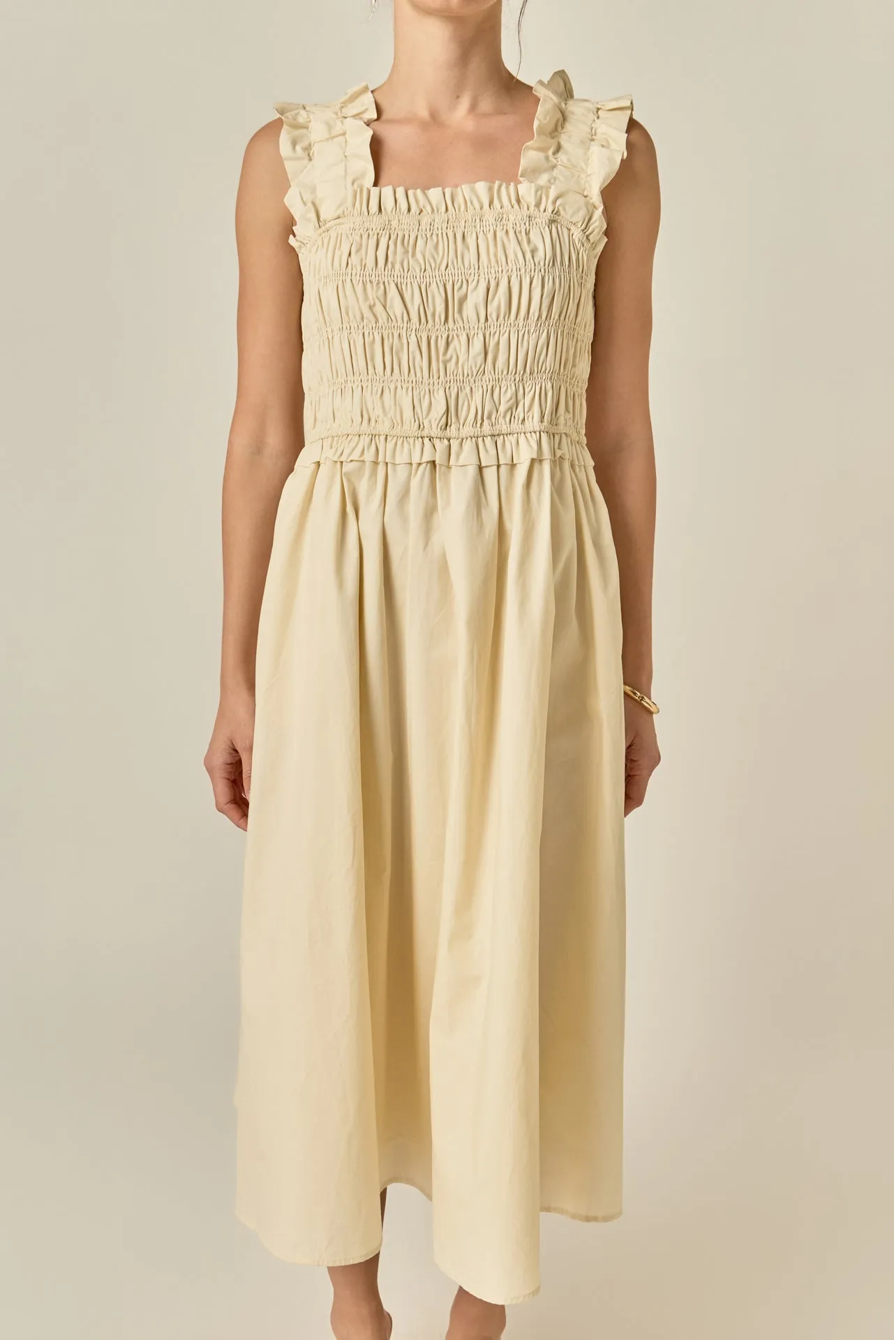 Ruffled Shoulder Straps Midi Dress sold by English Factory product image thumbnail 4