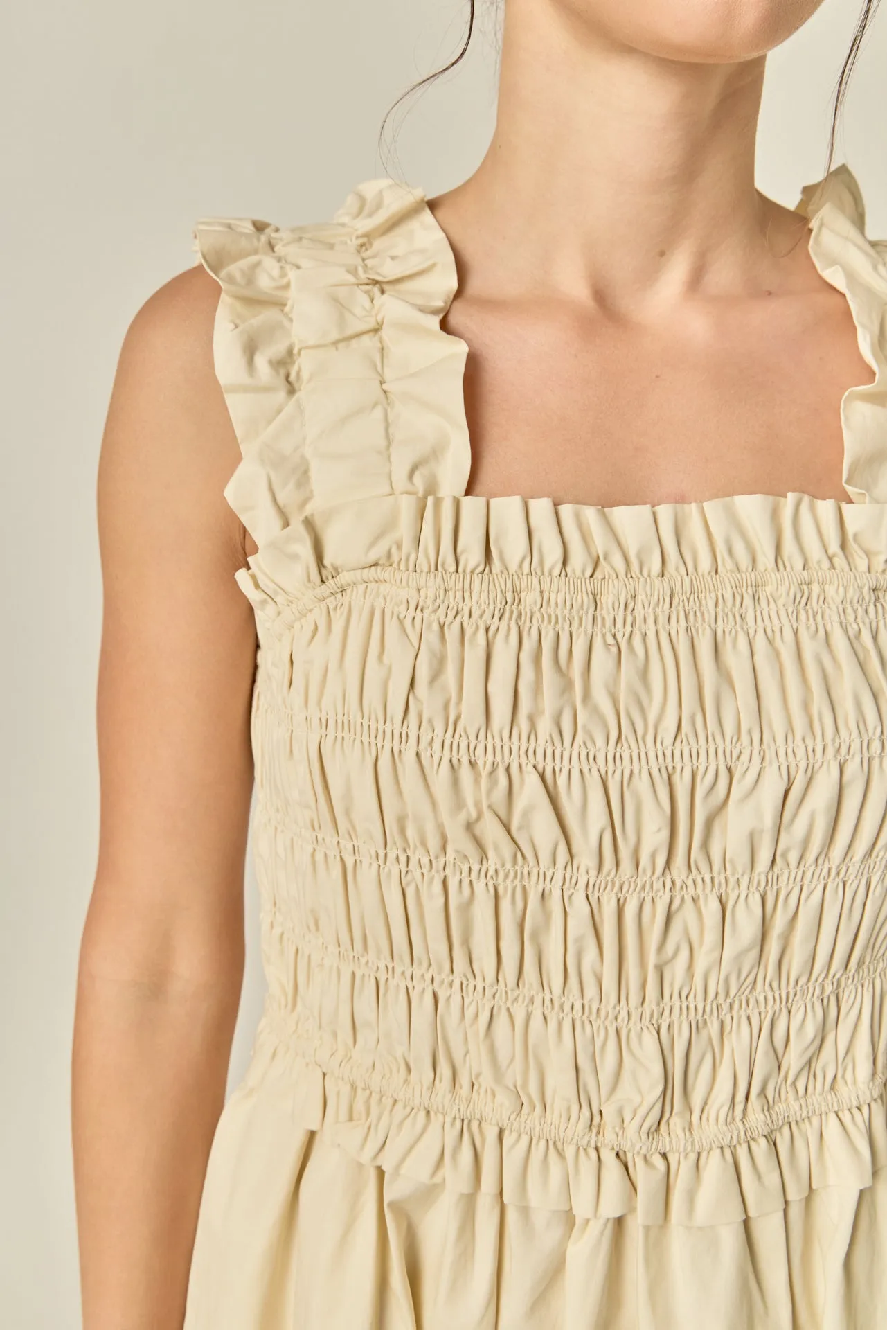 Ruffled Shoulder Straps Midi Dress sold by English Factory product image thumbnail 2