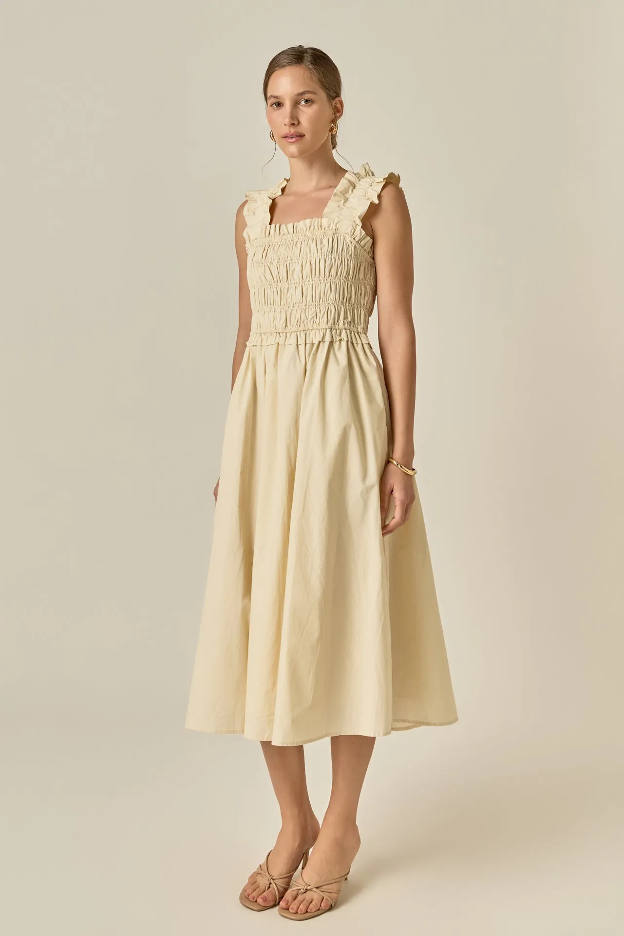 Ruffled Shoulder Straps Midi Dress sold by English Factory product image thumbnail 5