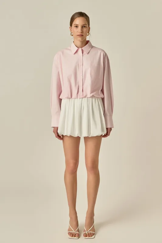 Bubble Hem Long Sleeve Shirt made by English Factory