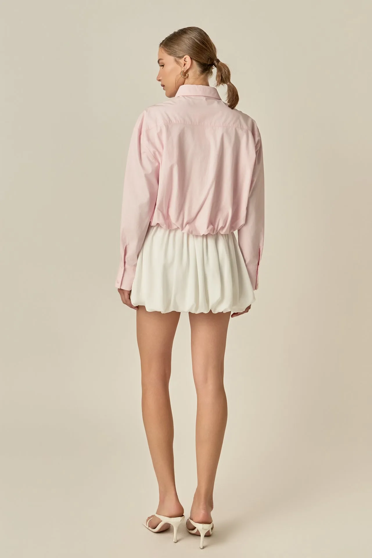 Bubble Hem Long Sleeve Shirt sold by English Factory product image thumbnail 4