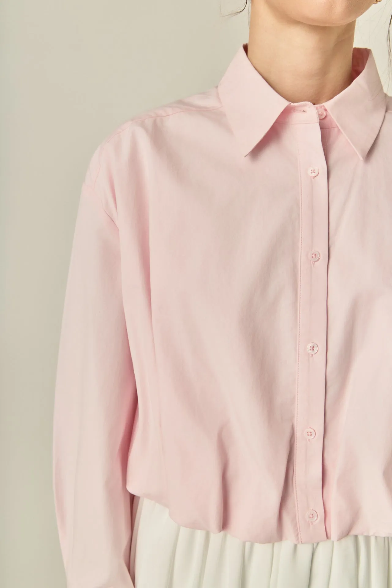 Bubble Hem Long Sleeve Shirt sold by English Factory product image thumbnail 5