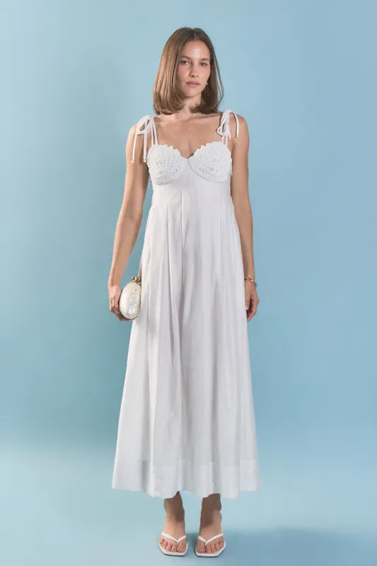 Pearl Seashell Maxi Dress made by English Factory