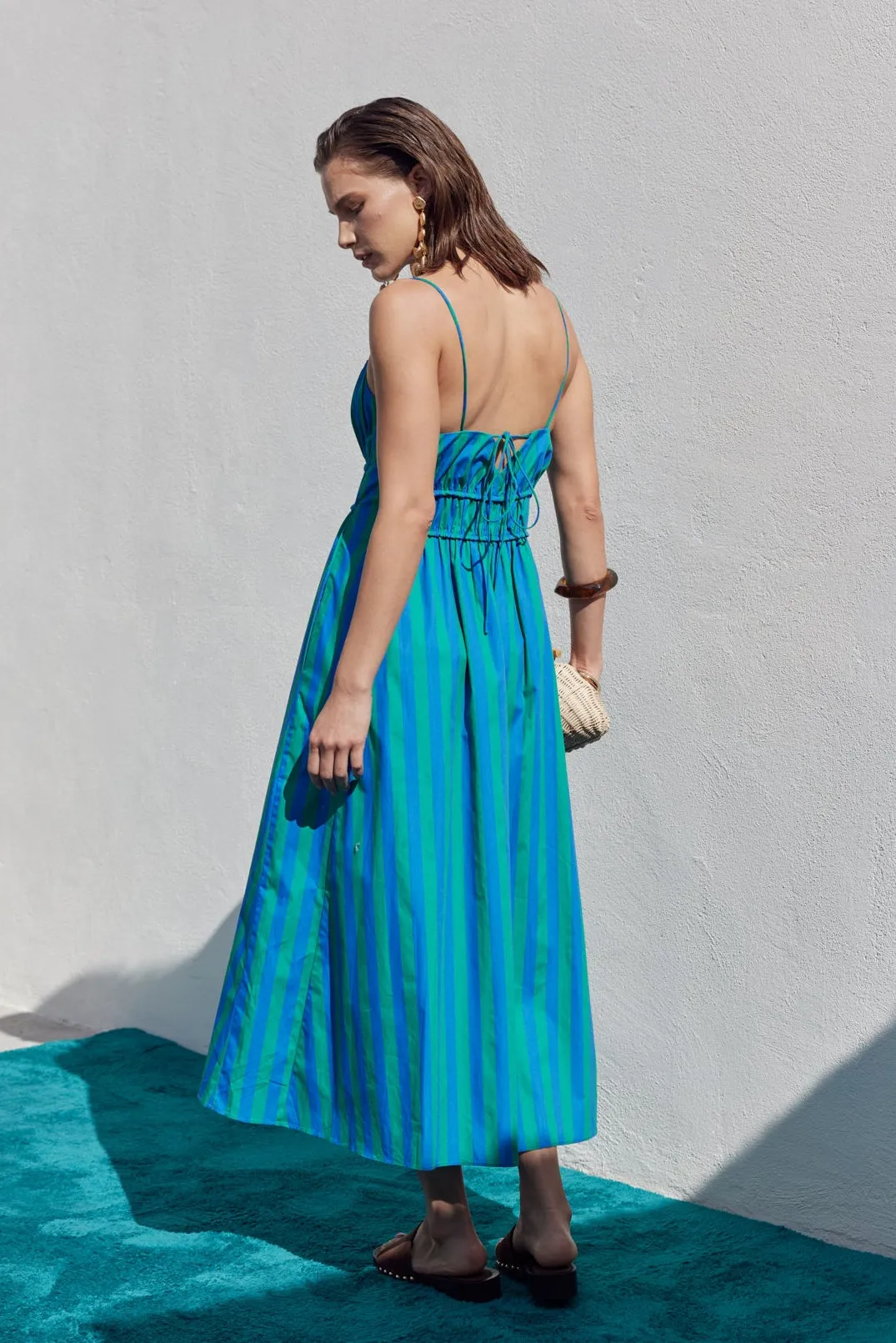 Striped Smocked Waist Maxi Dress sold by English Factory product image thumbnail 4