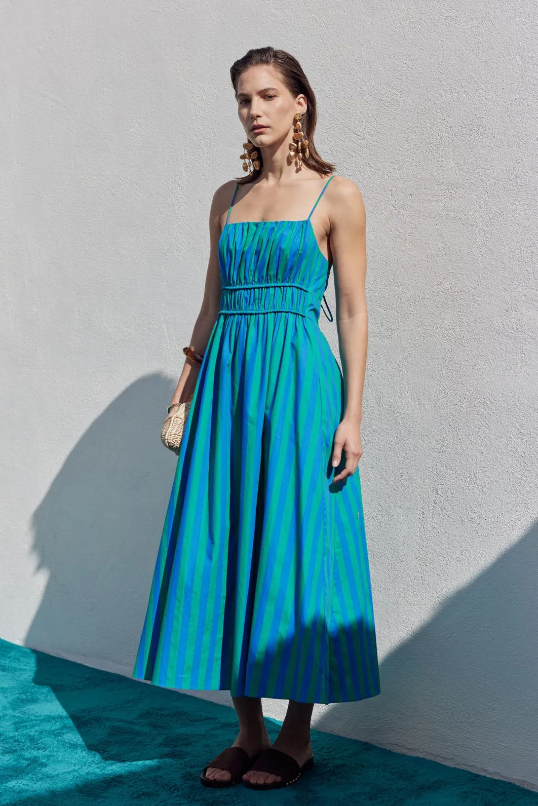Striped Smocked Waist Maxi Dress sold by English Factory product image thumbnail 3