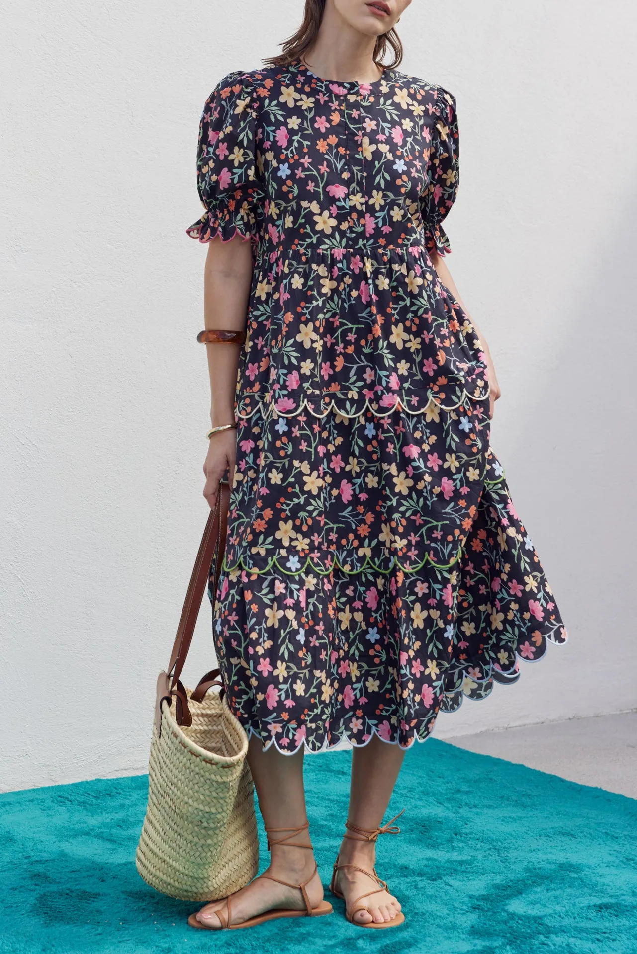 Floral Scallop Midi Dress sold by English Factory product image thumbnail 2
