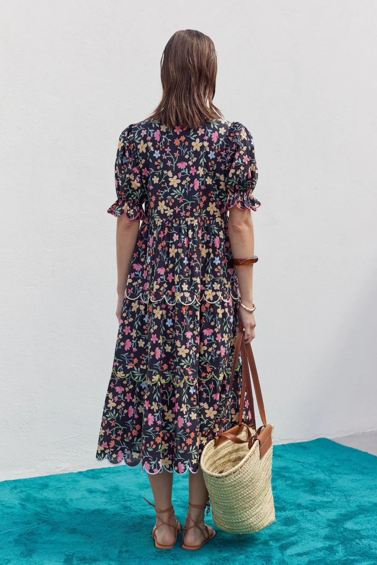 Floral Scallop Midi Dress sold by English Factory product image thumbnail 4