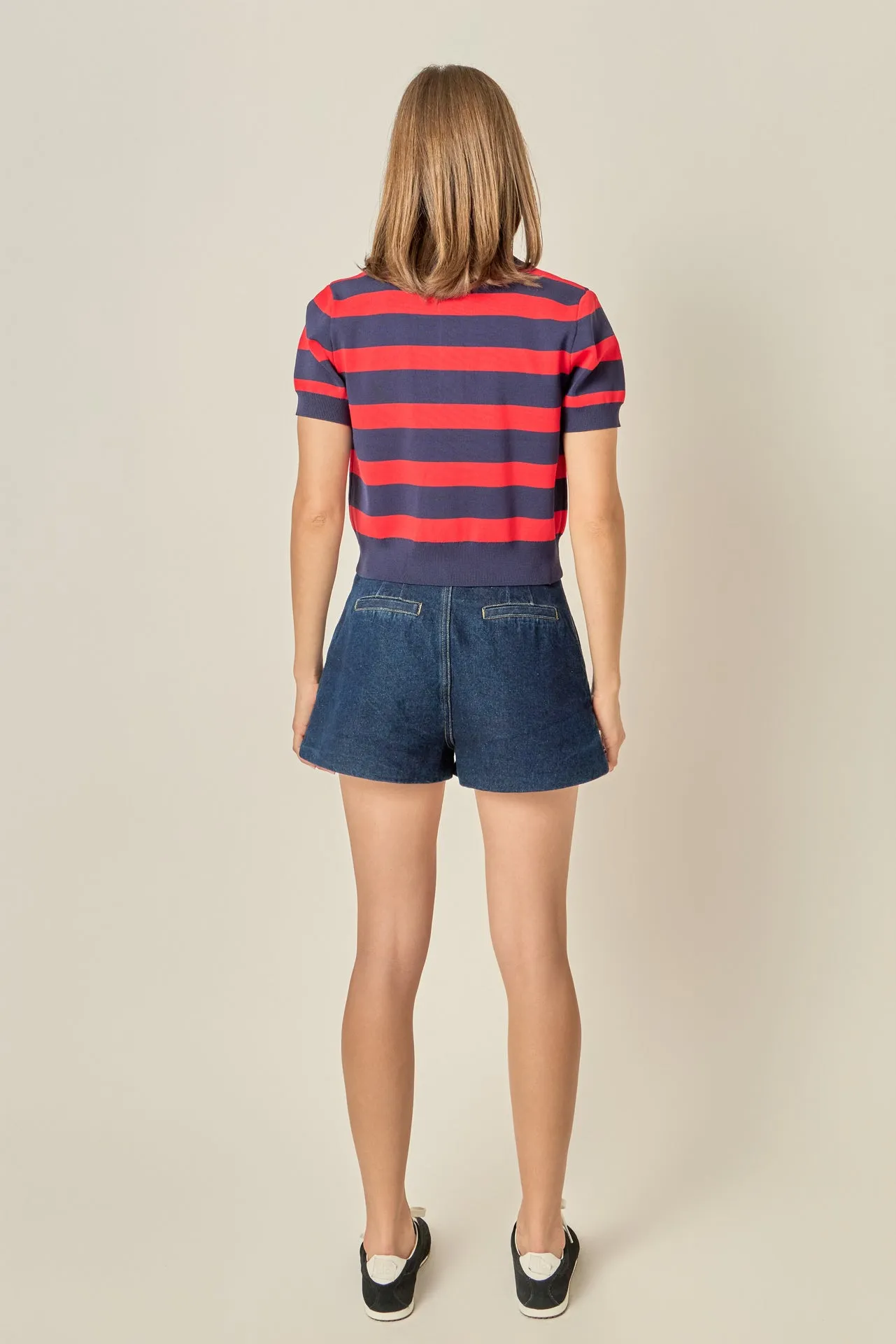 Rugby Stripe Cropped Polo sold by English Factory product image thumbnail 4