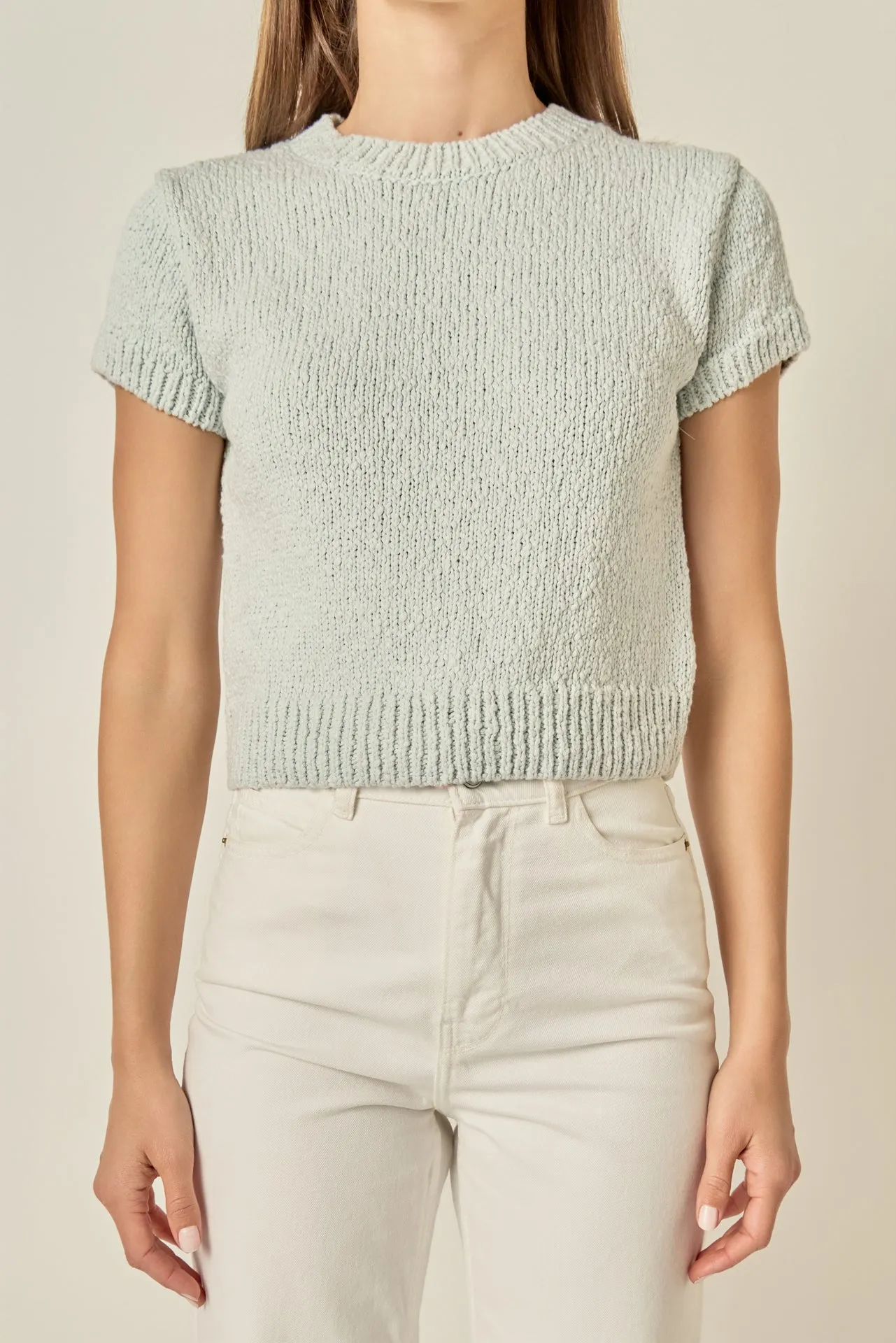 Textured Knit Crew Neck Top sold by English Factory product image thumbnail 2