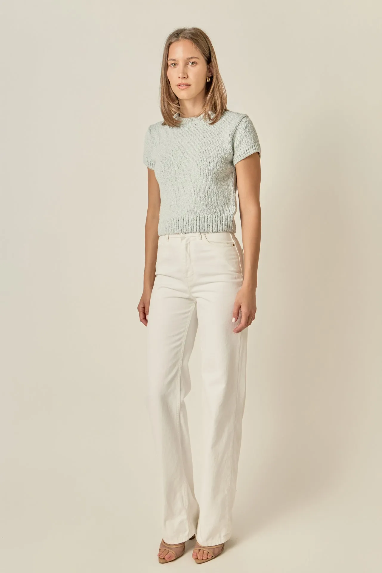 Textured Knit Crew Neck Top sold by English Factory product image thumbnail 3