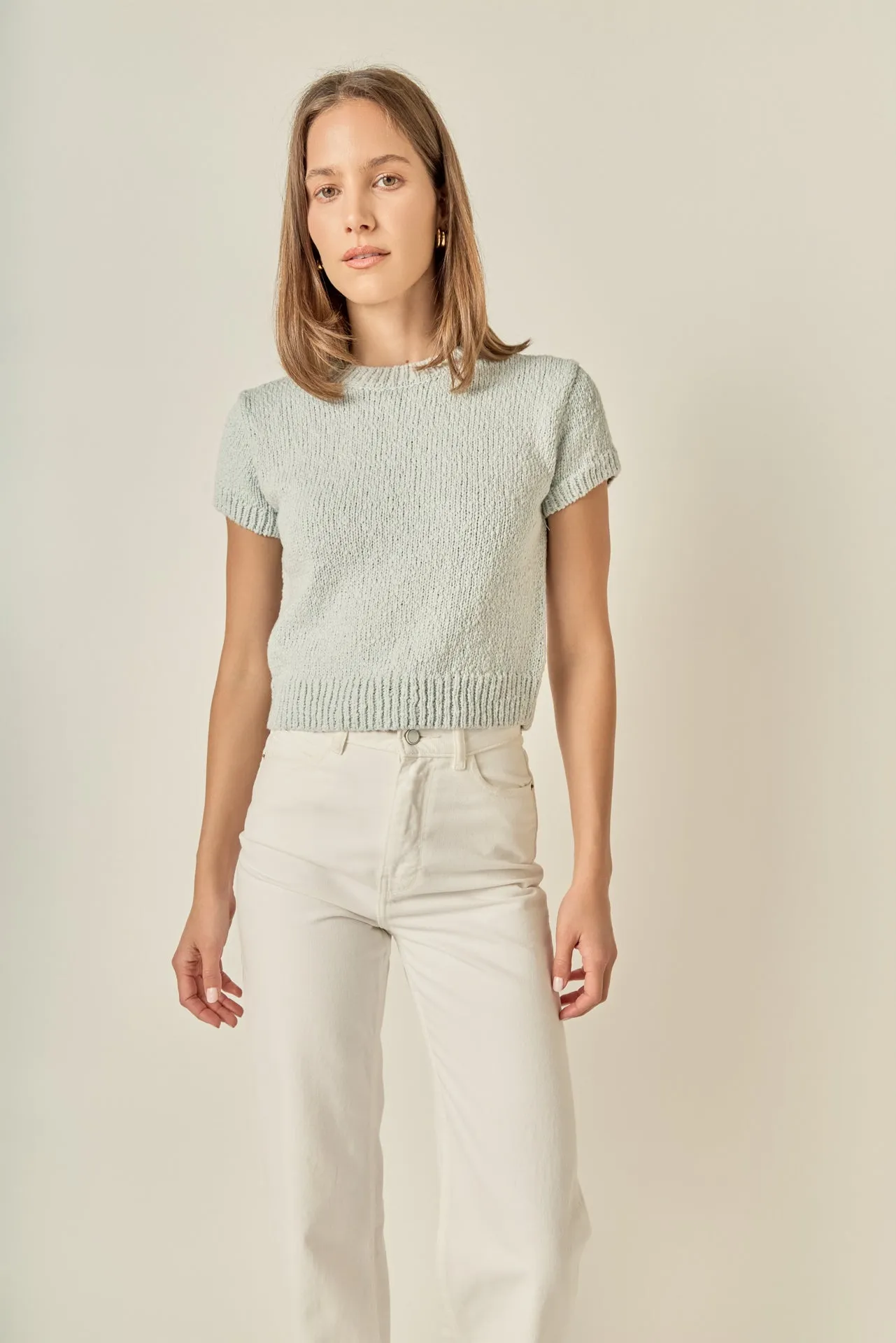 Textured Knit Crew Neck Top sold by English Factory product image thumbnail 5