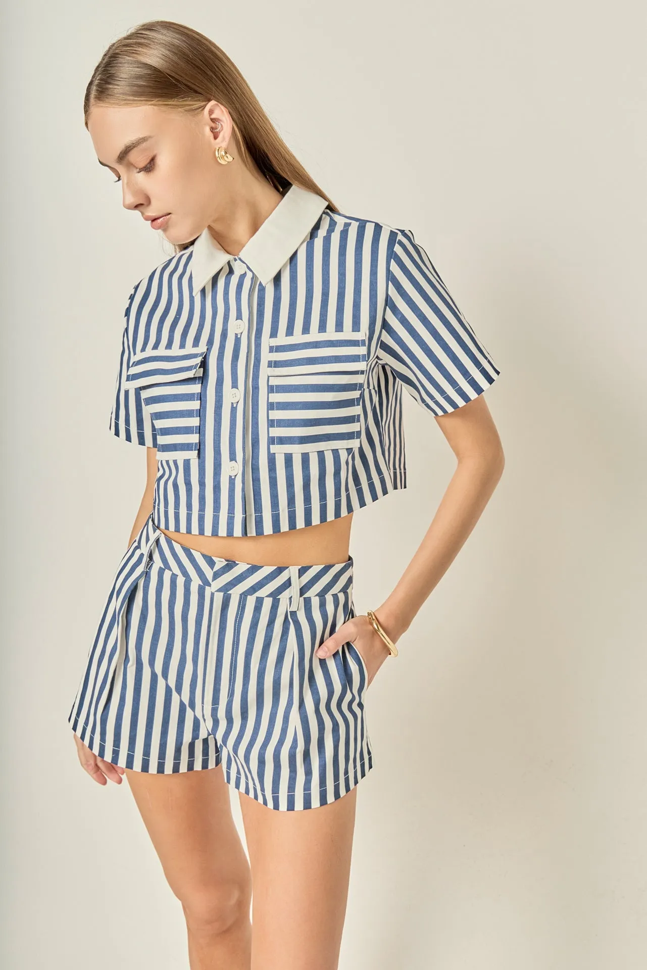 Nautical Stripe Cropped Top sold by English Factory product image thumbnail 5