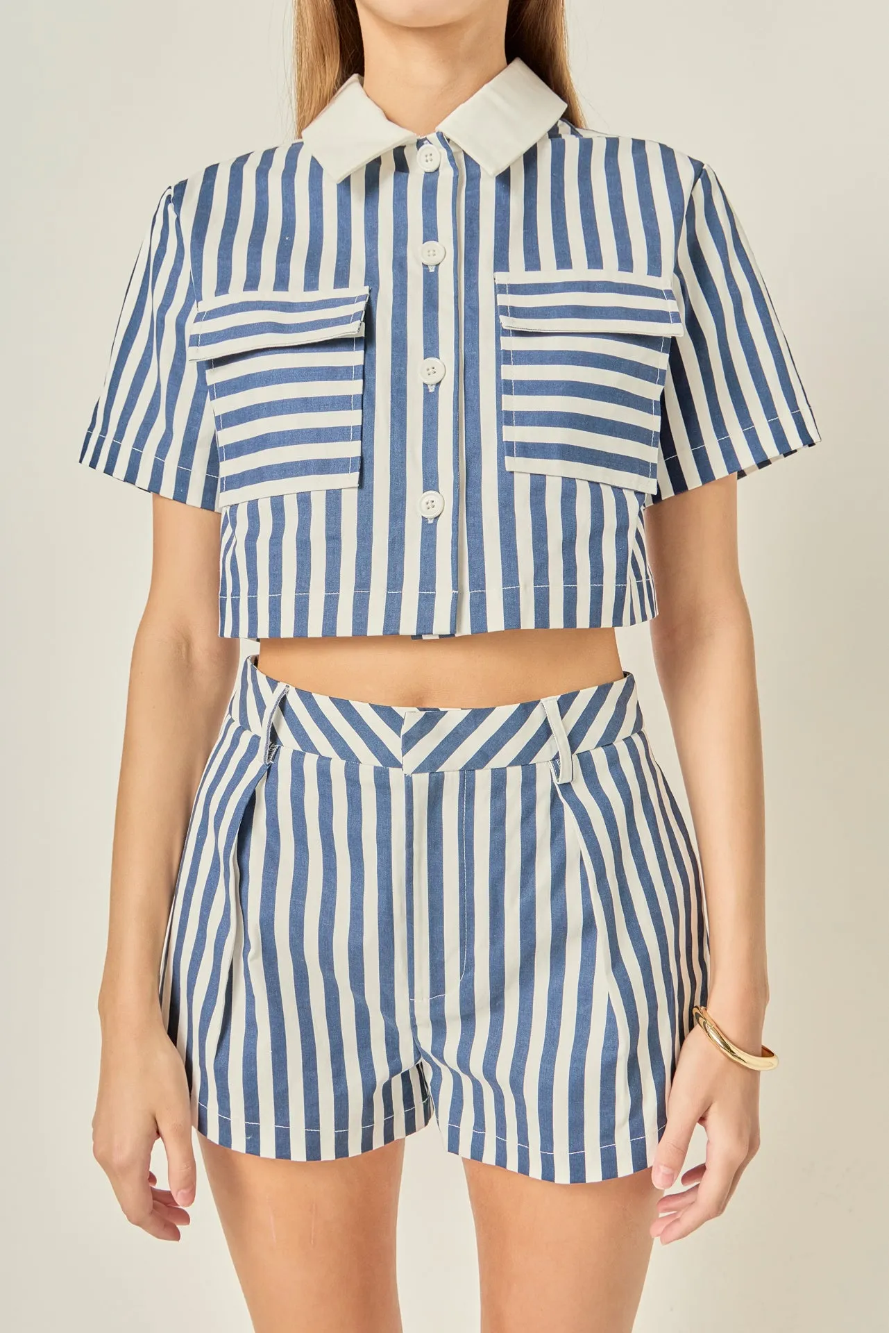 Nautical Stripe Cropped Top sold by English Factory product image thumbnail 2