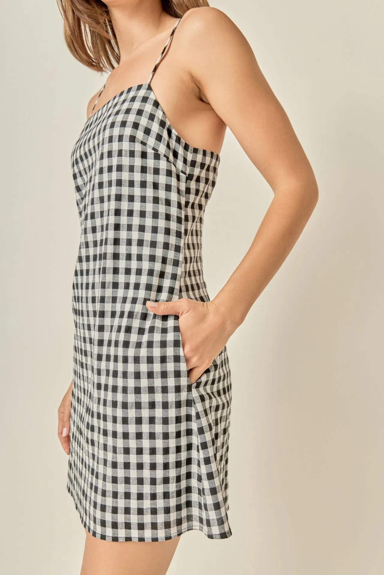 Gingham Slip Mini Dress sold by English Factory product image thumbnail 4