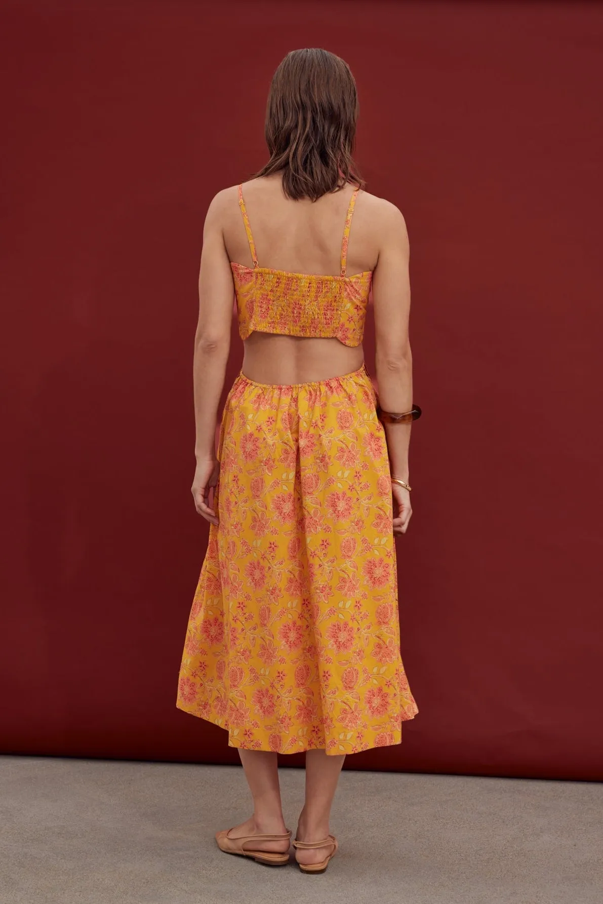 Sunset Bloom Scallop Midi Dress sold by English Factory product image thumbnail 5
