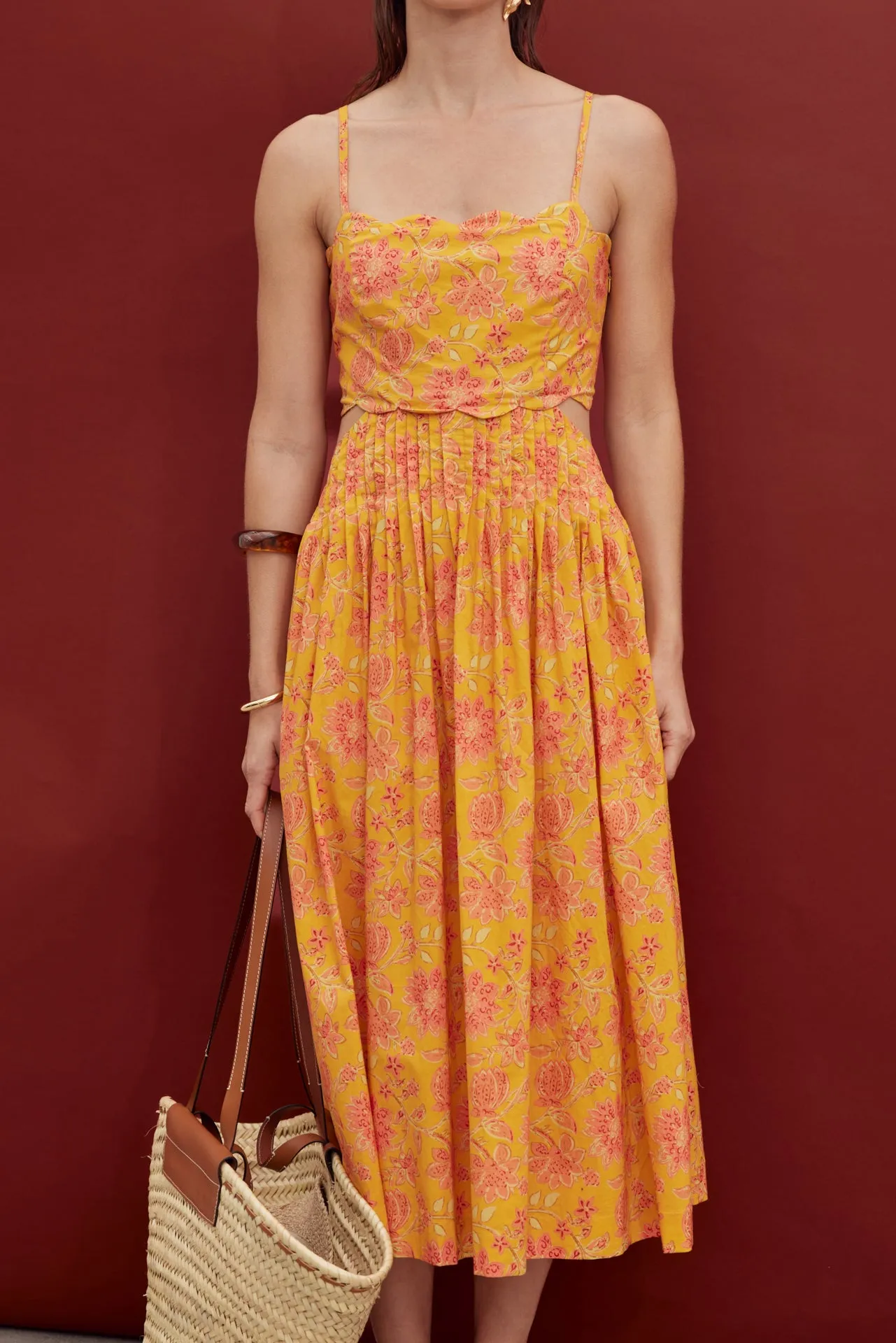 Sunset Bloom Scallop Midi Dress sold by English Factory product image thumbnail 2