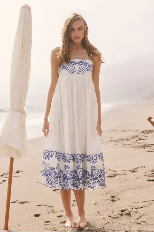 Isla Embroidered Midi Dress made by English Factory