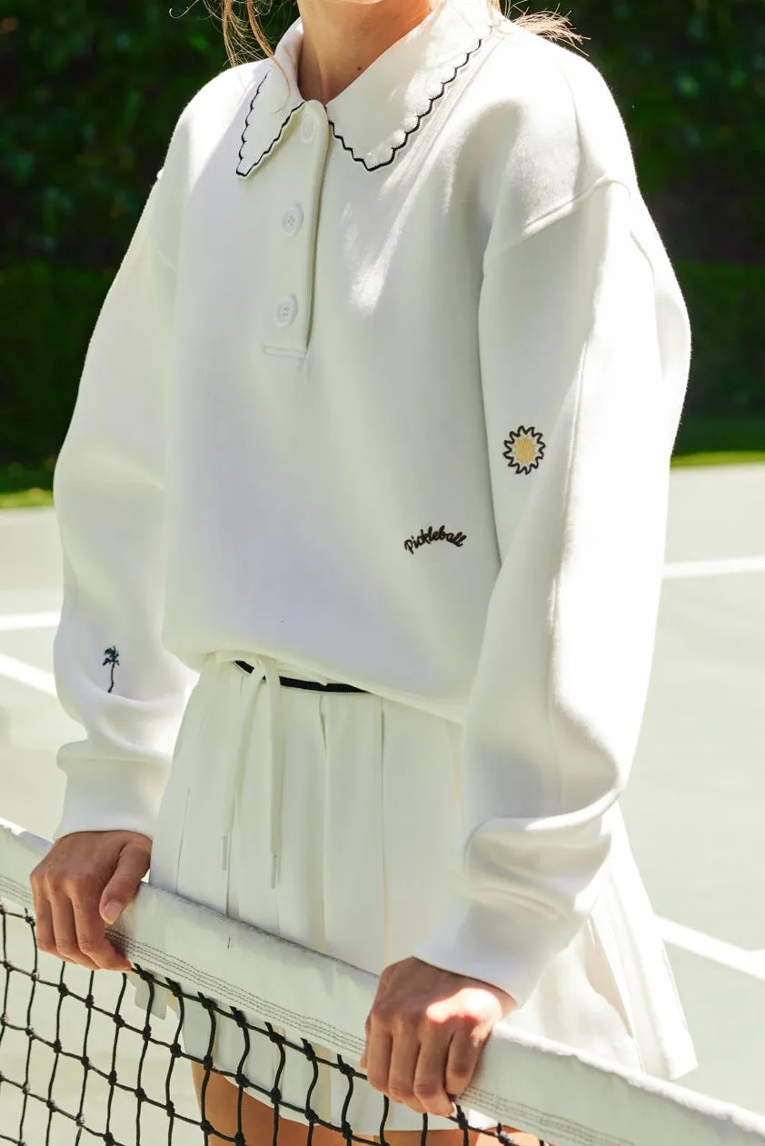Collar Detailed Scuba Polo Sweatshirt sold by English Factory product image thumbnail 2