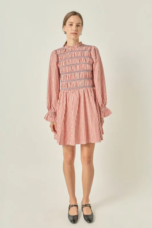 Gingham Mini Dress made by English Factory