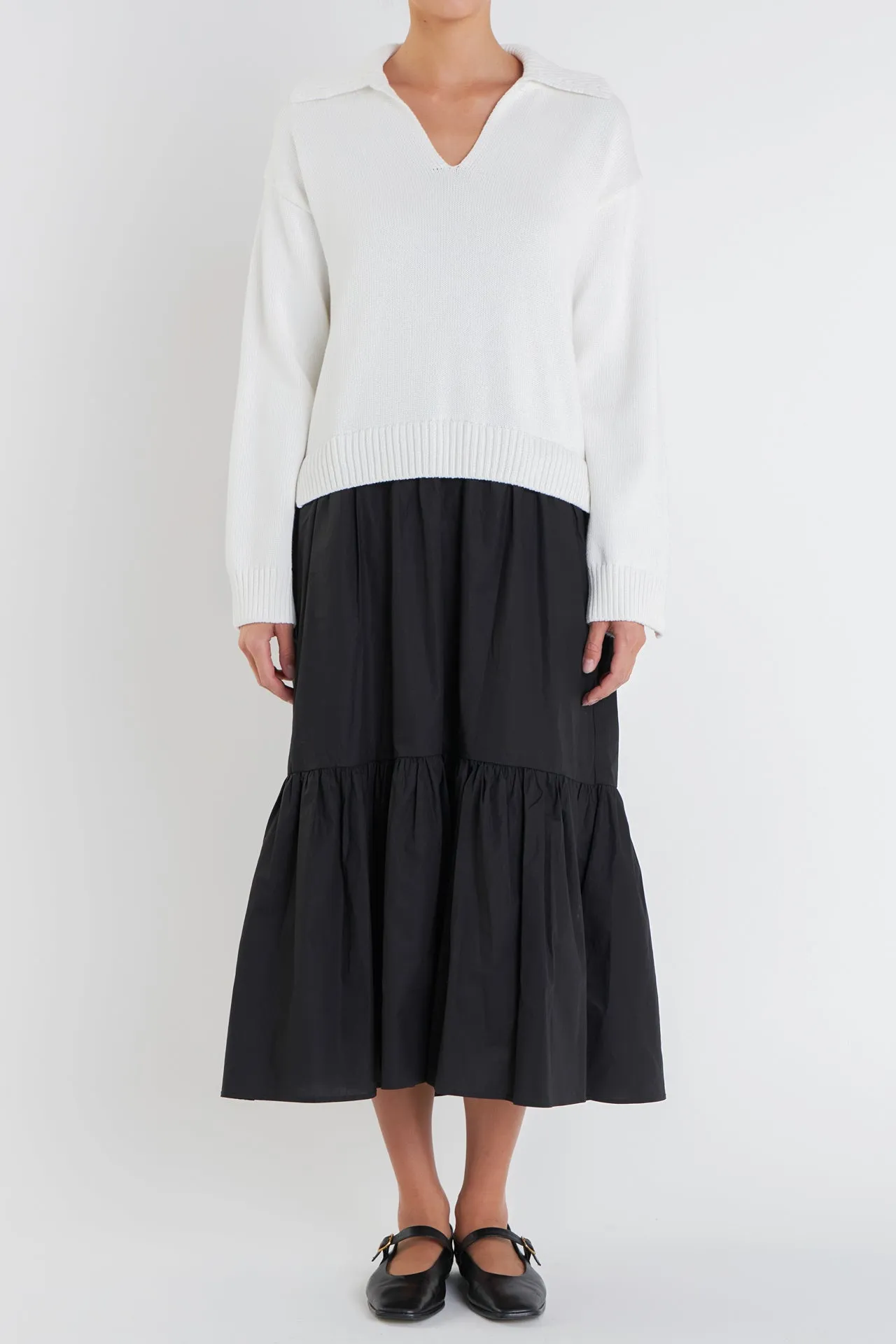 Mixed Media Midi Dress sold by English Factory product image thumbnail 2