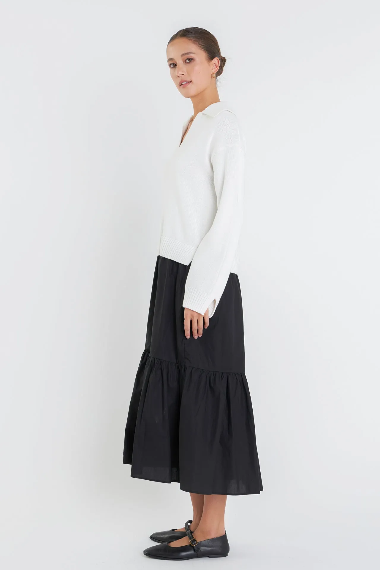 Mixed Media Midi Dress sold by English Factory product image thumbnail 3