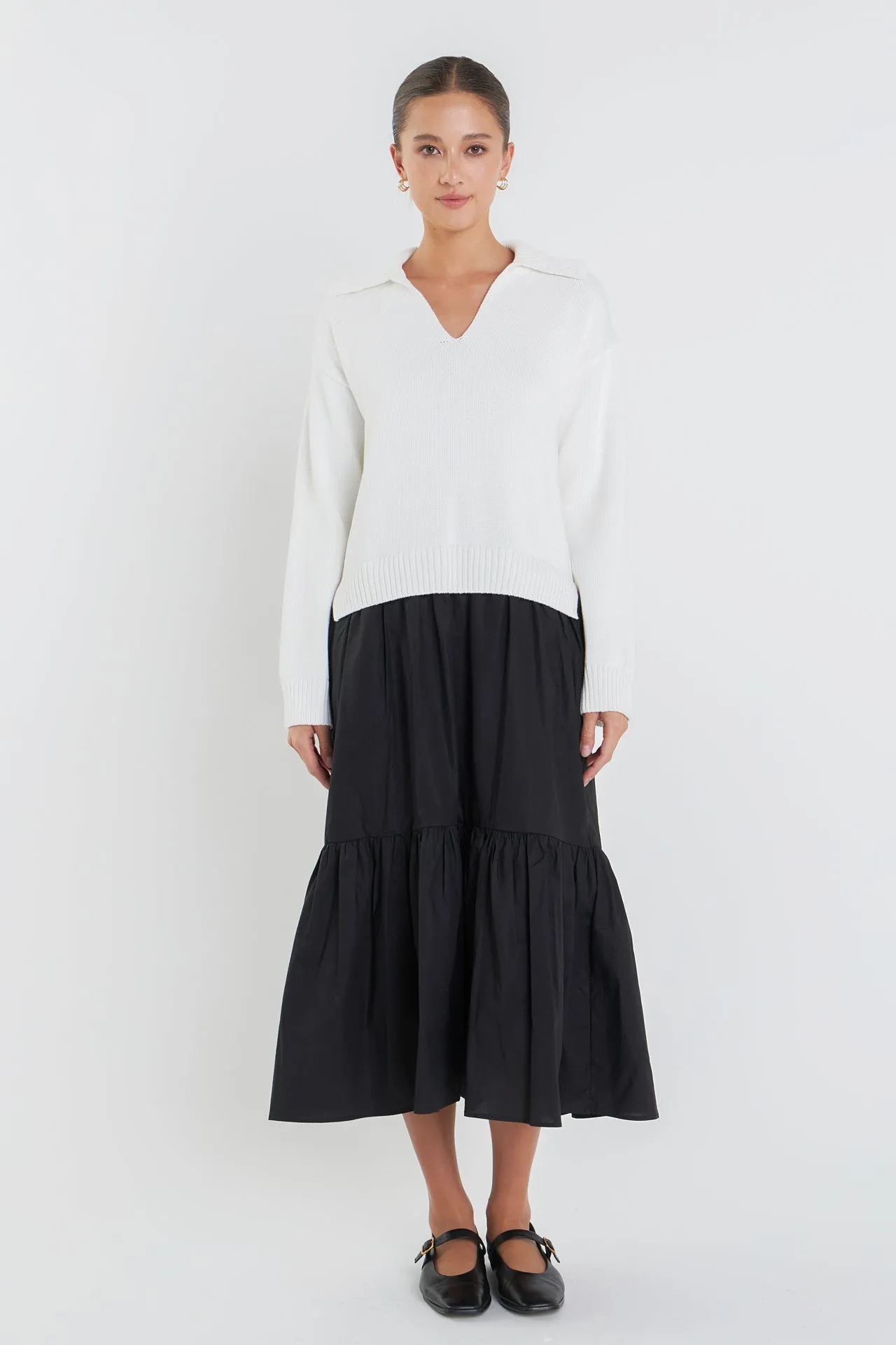 Mixed Media Midi Dress sold by English Factory