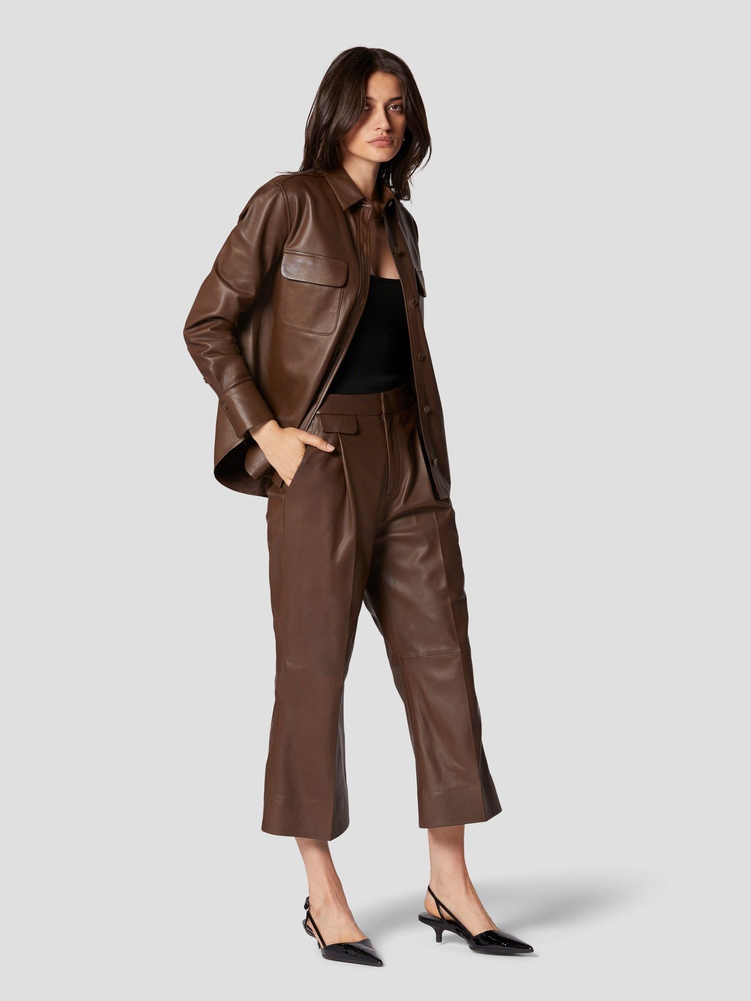 LEATHER SIGNATURE SHIRT sold by Equipment product image thumbnail 4