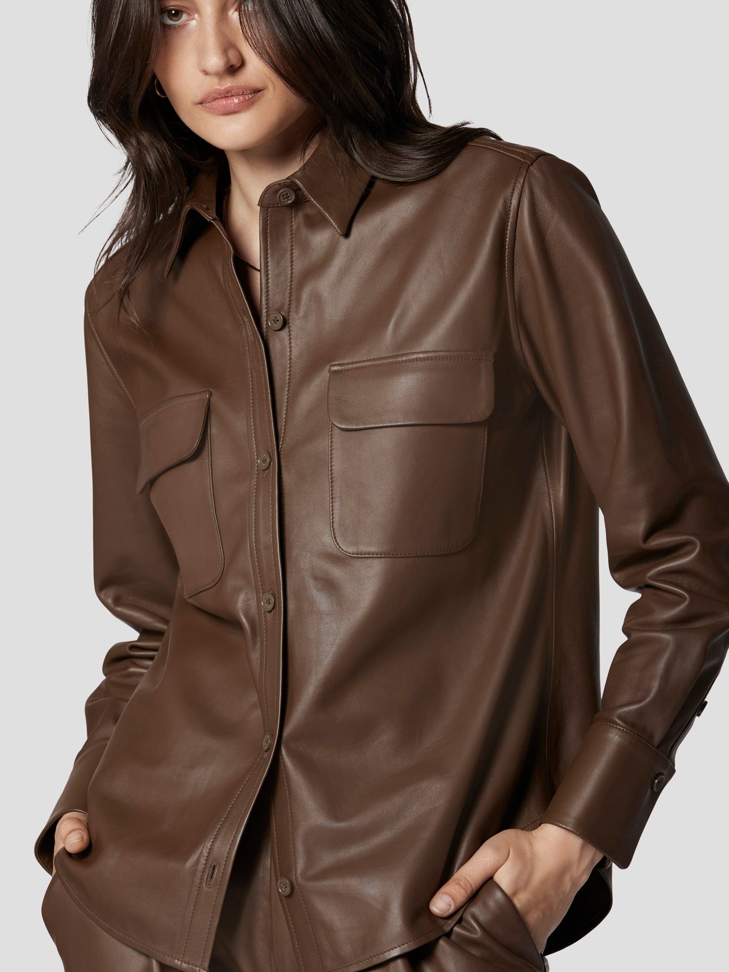 LEATHER SIGNATURE SHIRT sold by Equipment