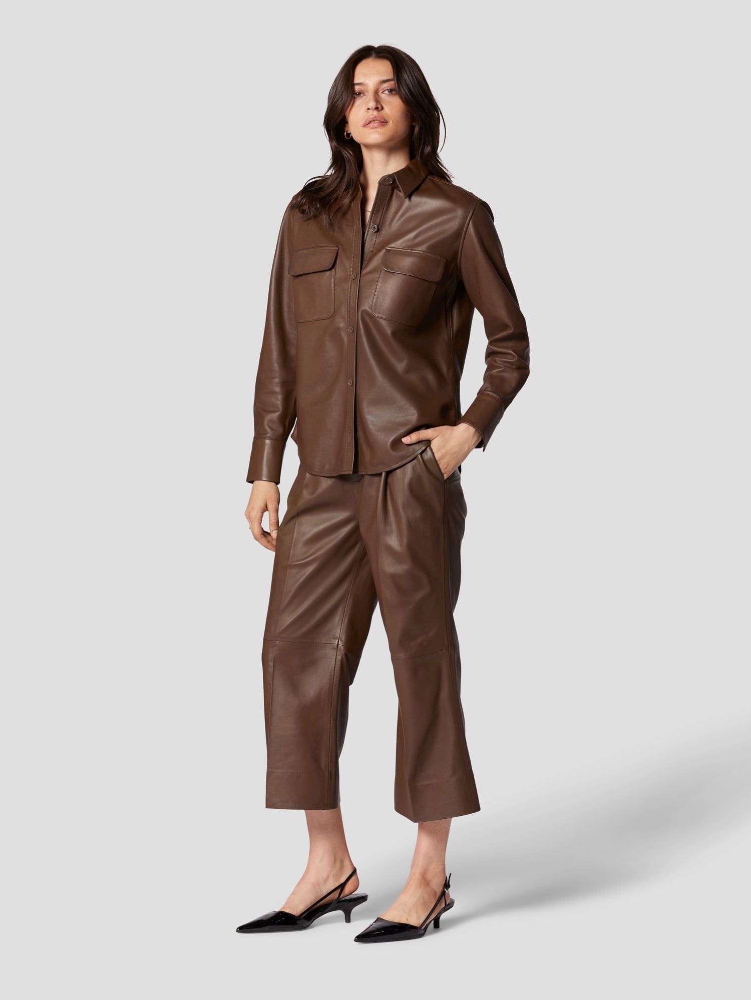 LEATHER SIGNATURE SHIRT sold by Equipment product image thumbnail 5