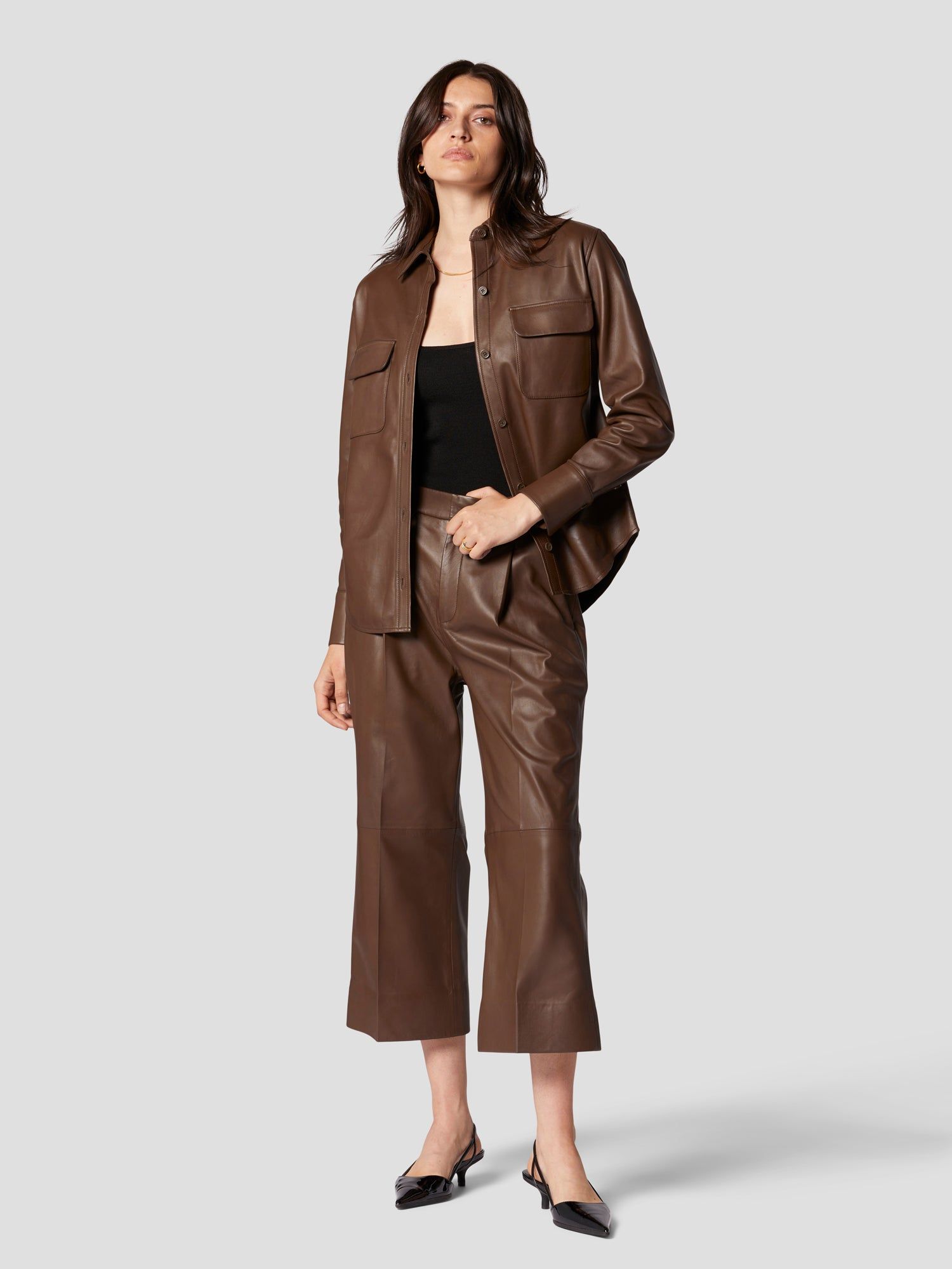 LEATHER SIGNATURE SHIRT sold by Equipment product image thumbnail 3