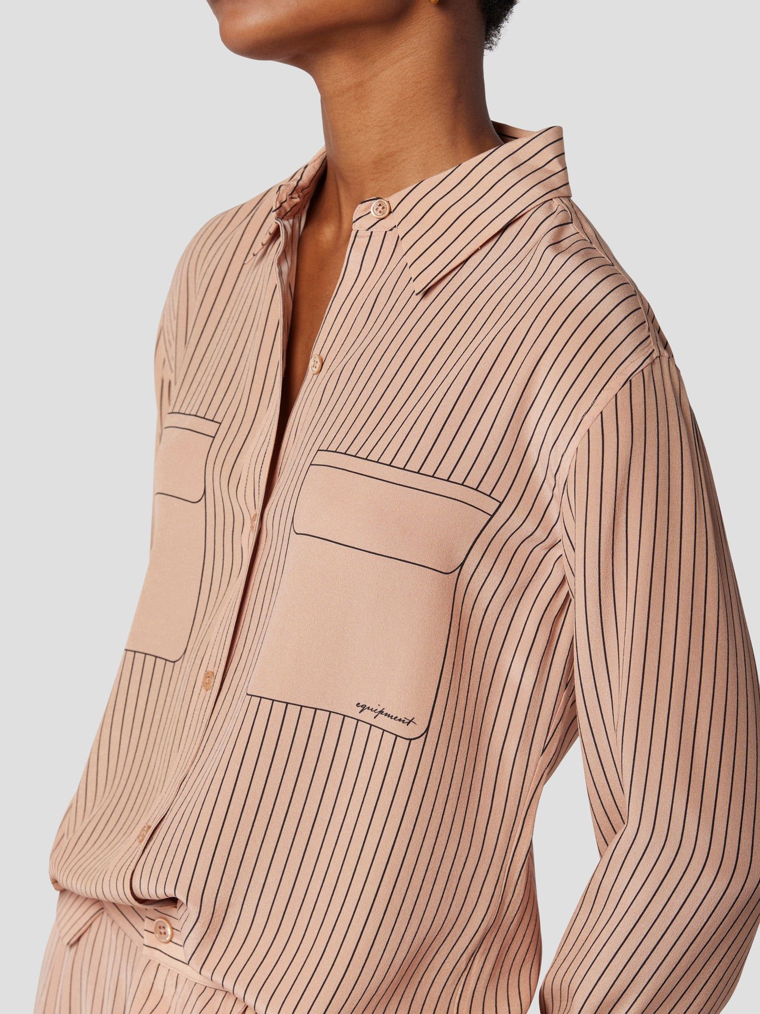 SIGNATURE SILK SHIRT WITH NO POCKETS sold by Equipment