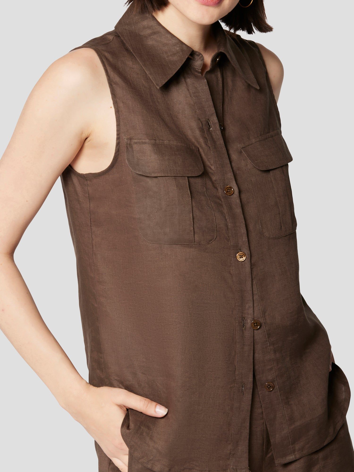 CAMILA SLEEVELESS LINEN TOP sold by Equipment product image thumbnail 3