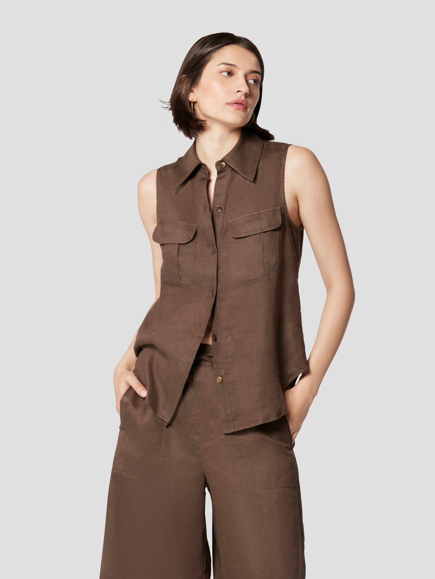 CAMILA SLEEVELESS LINEN TOP sold by Equipment