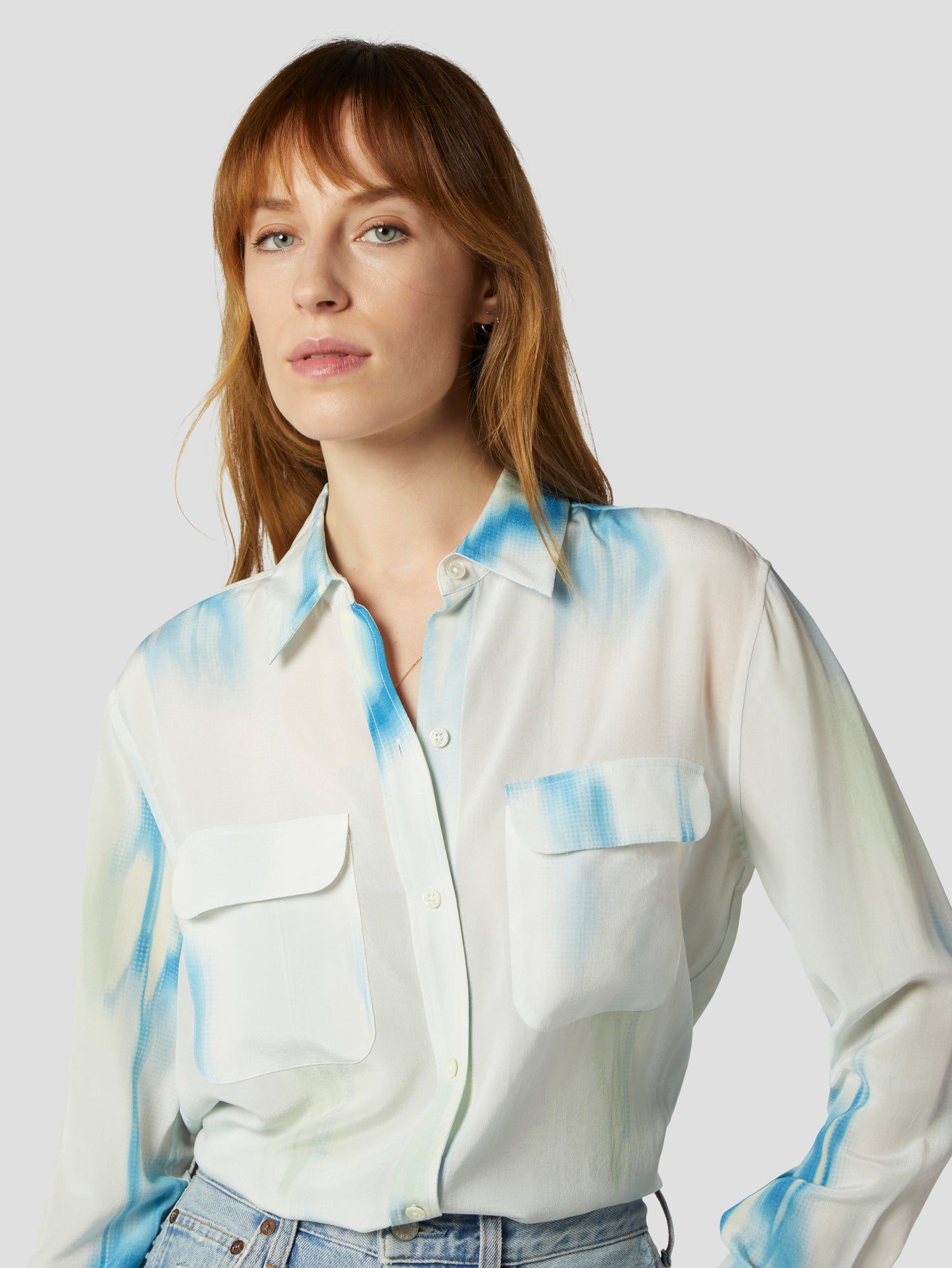 SIGNATURE SILK SATIN SHIRT sold by Equipment