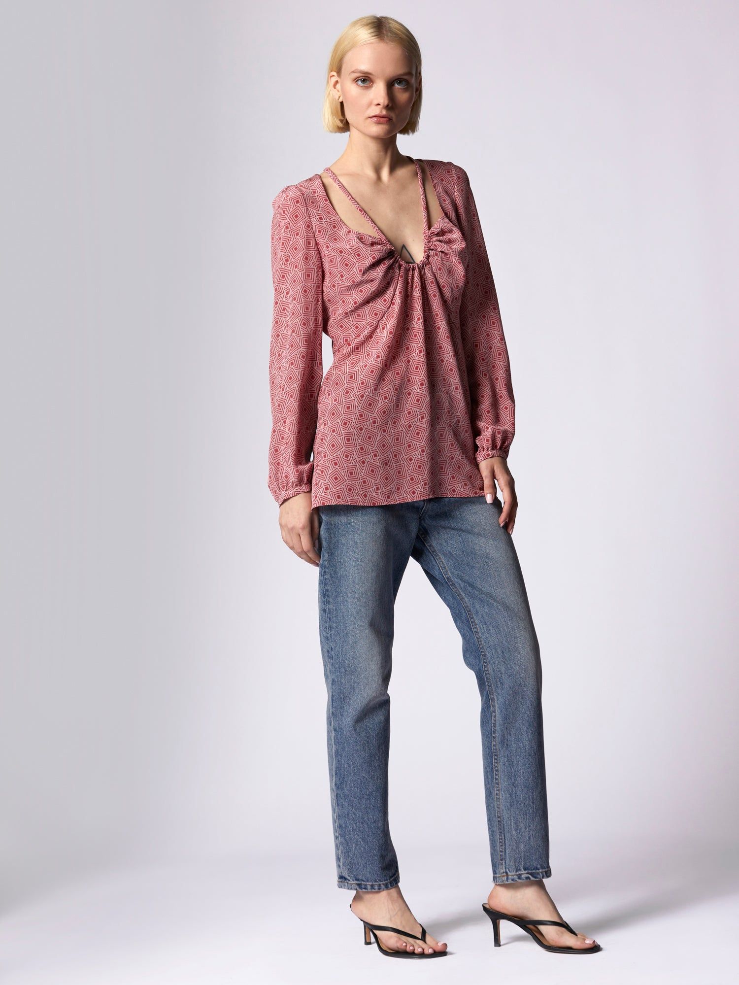 ARDEN LONG SLEEVE SILK TOP sold by Equipment