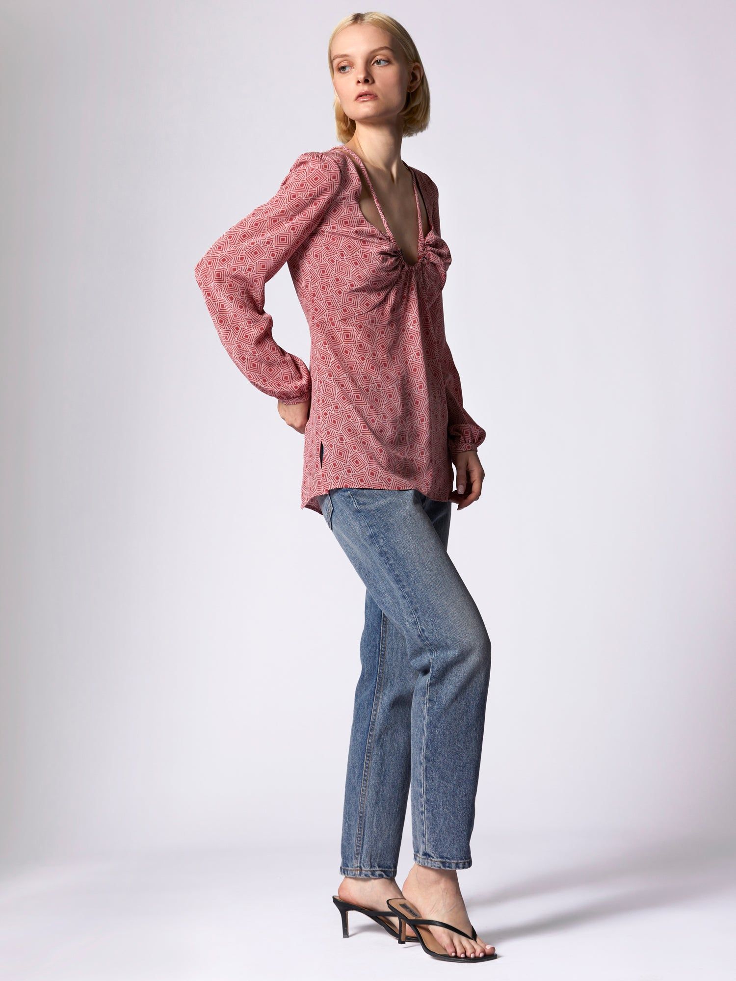 ARDEN LONG SLEEVE SILK TOP sold by Equipment product image thumbnail 3