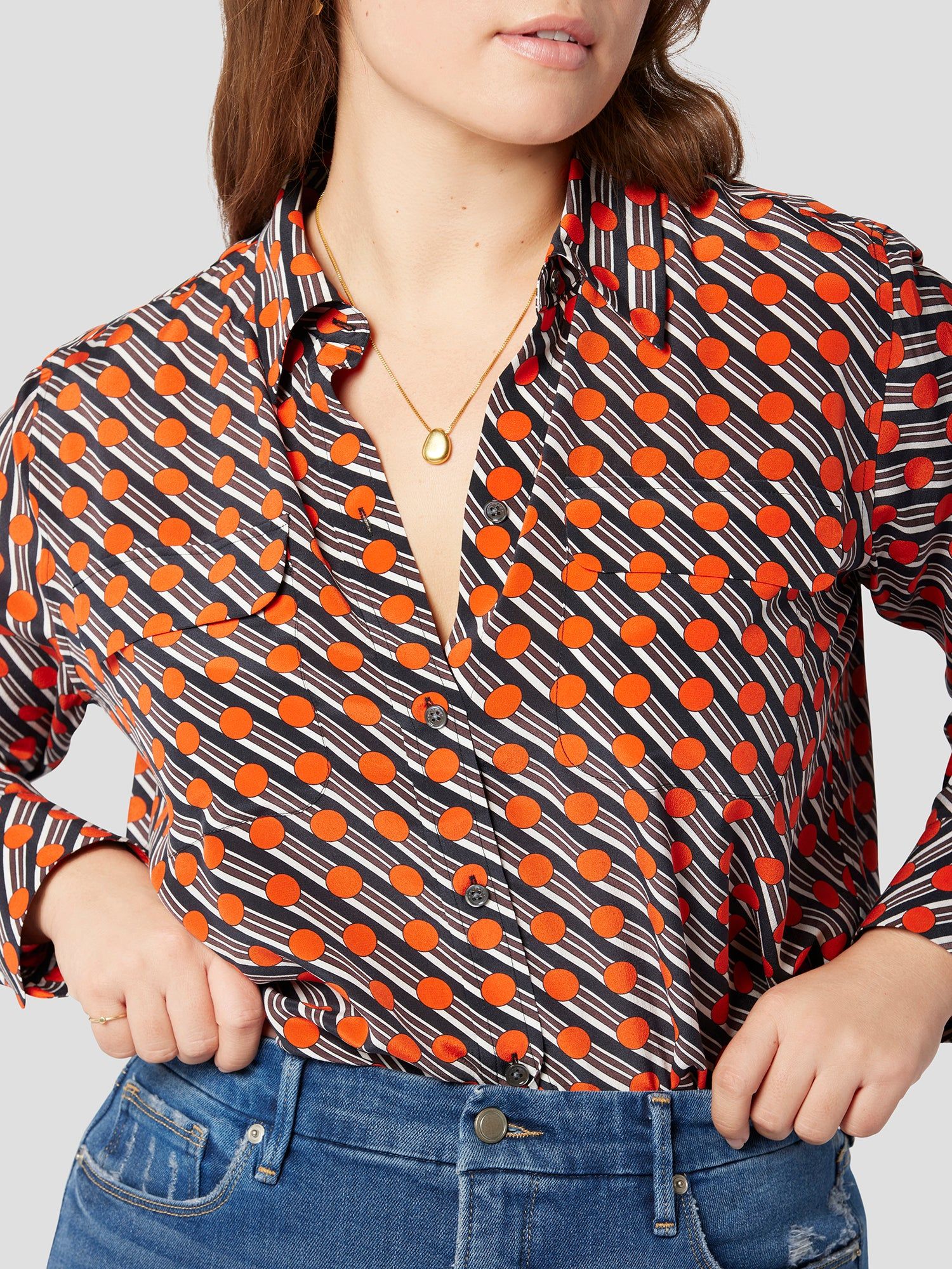 Slim Signature Silk Shirt sold by Equipment product image thumbnail 14