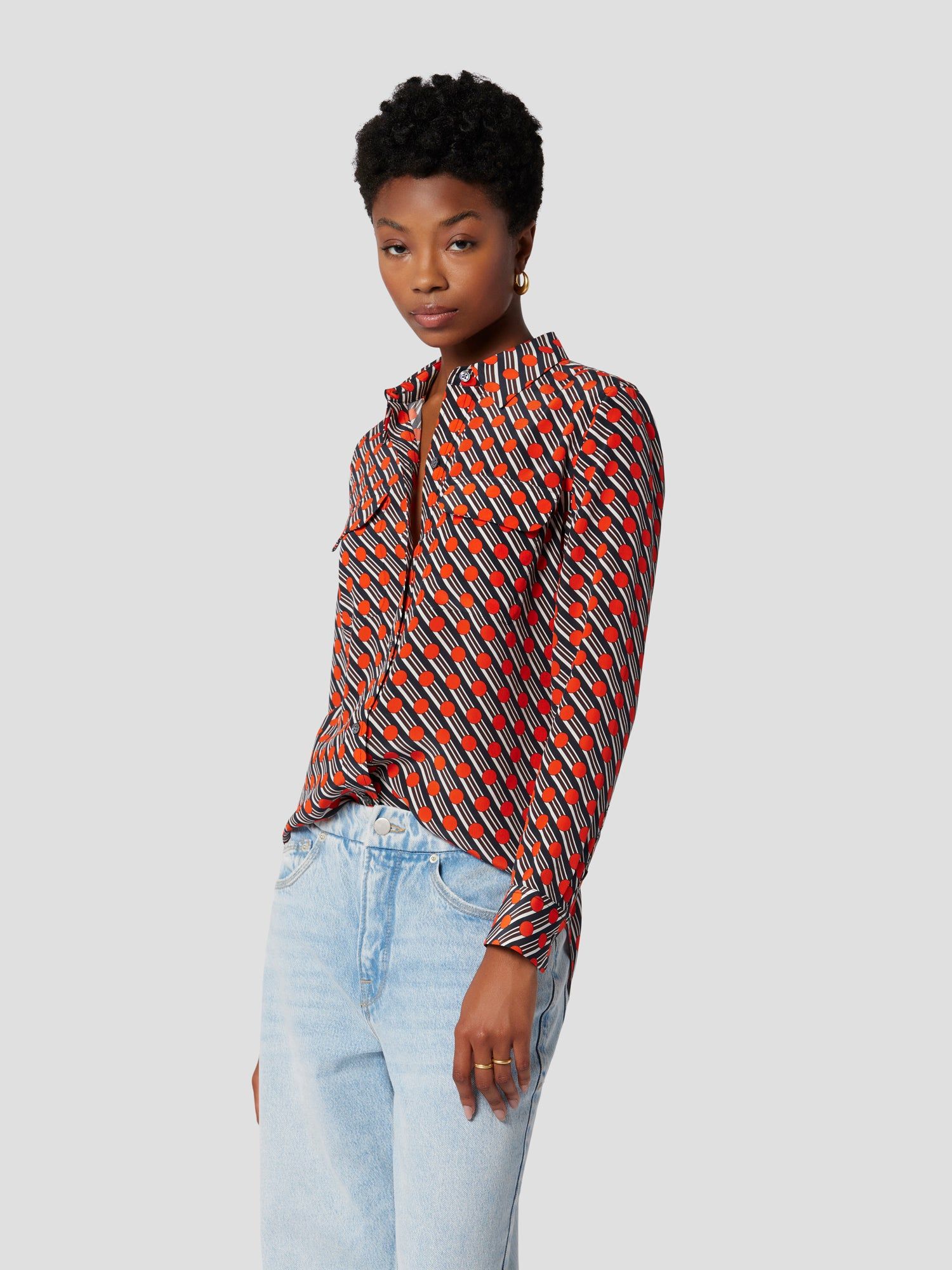 Slim Signature Silk Shirt sold by Equipment product image thumbnail 2