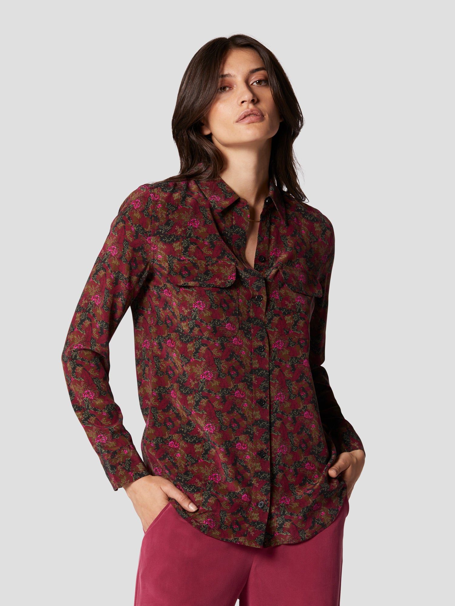 SLIM SIGNATURE SILK SHIRT sold by Equipment