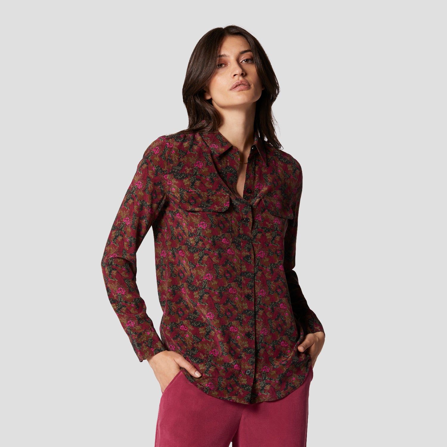 SLIM SIGNATURE SILK SHIRT sold by Equipment product image thumbnail 7