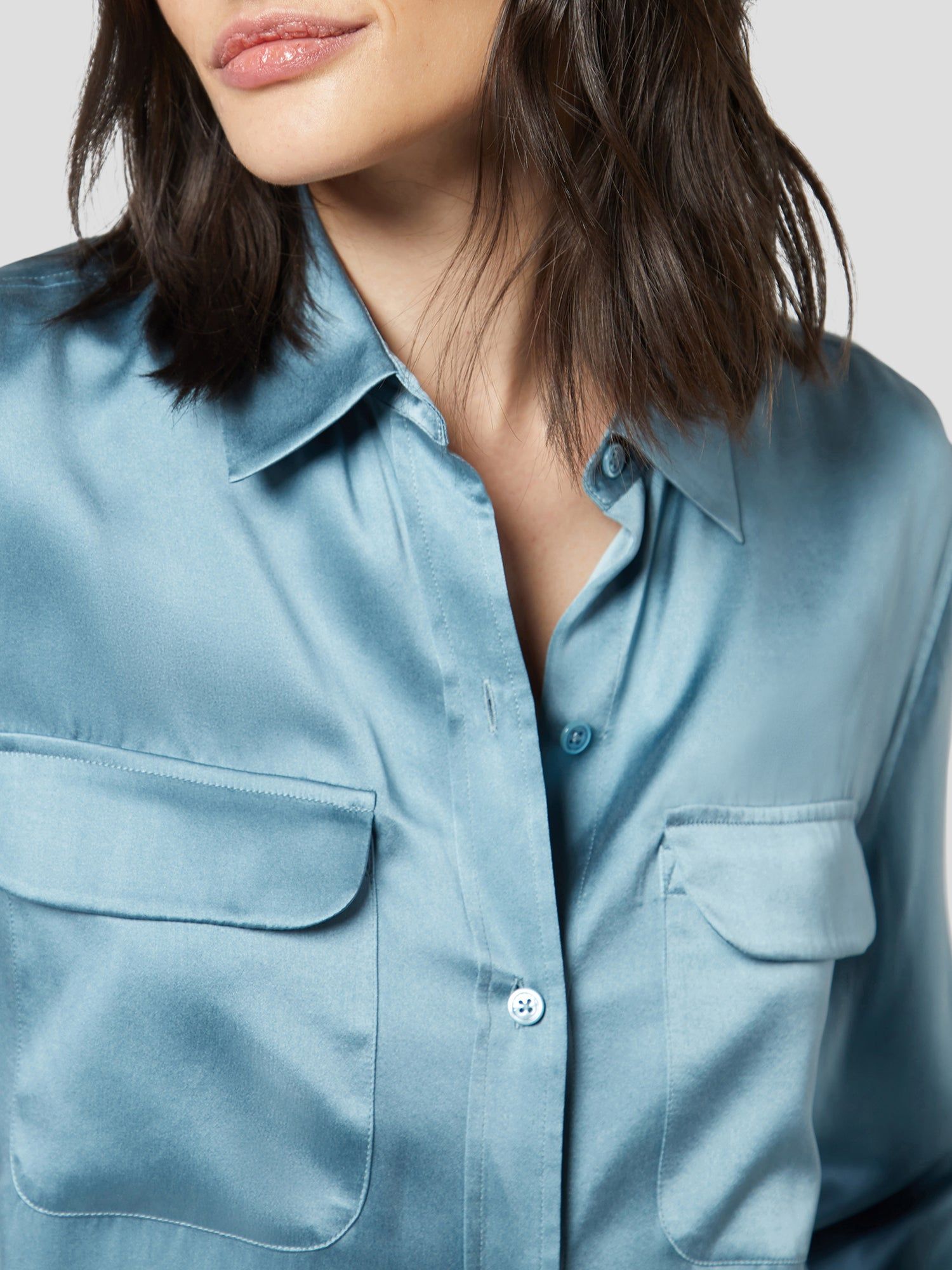 SIGNATURE SILK SATIN SHIRT sold by Equipment product image thumbnail 5