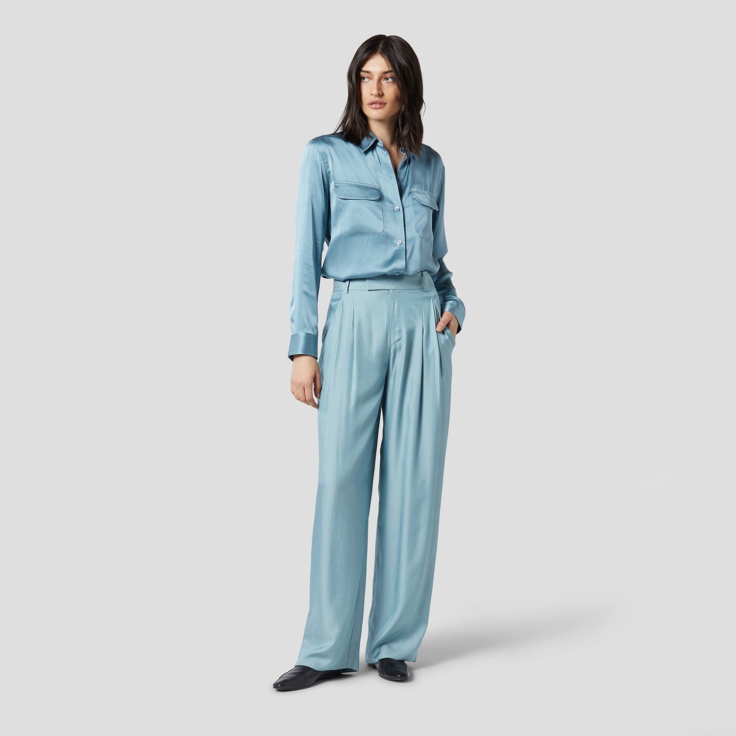 SIGNATURE SILK SATIN SHIRT sold by Equipment product image thumbnail 6