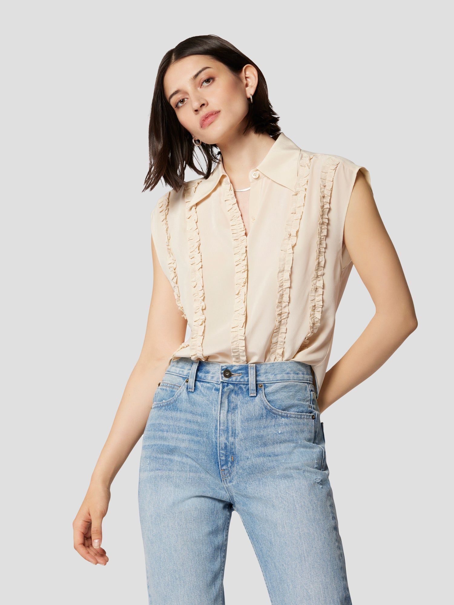 SOLINE SLEEVELESS SILK TOP sold by Equipment