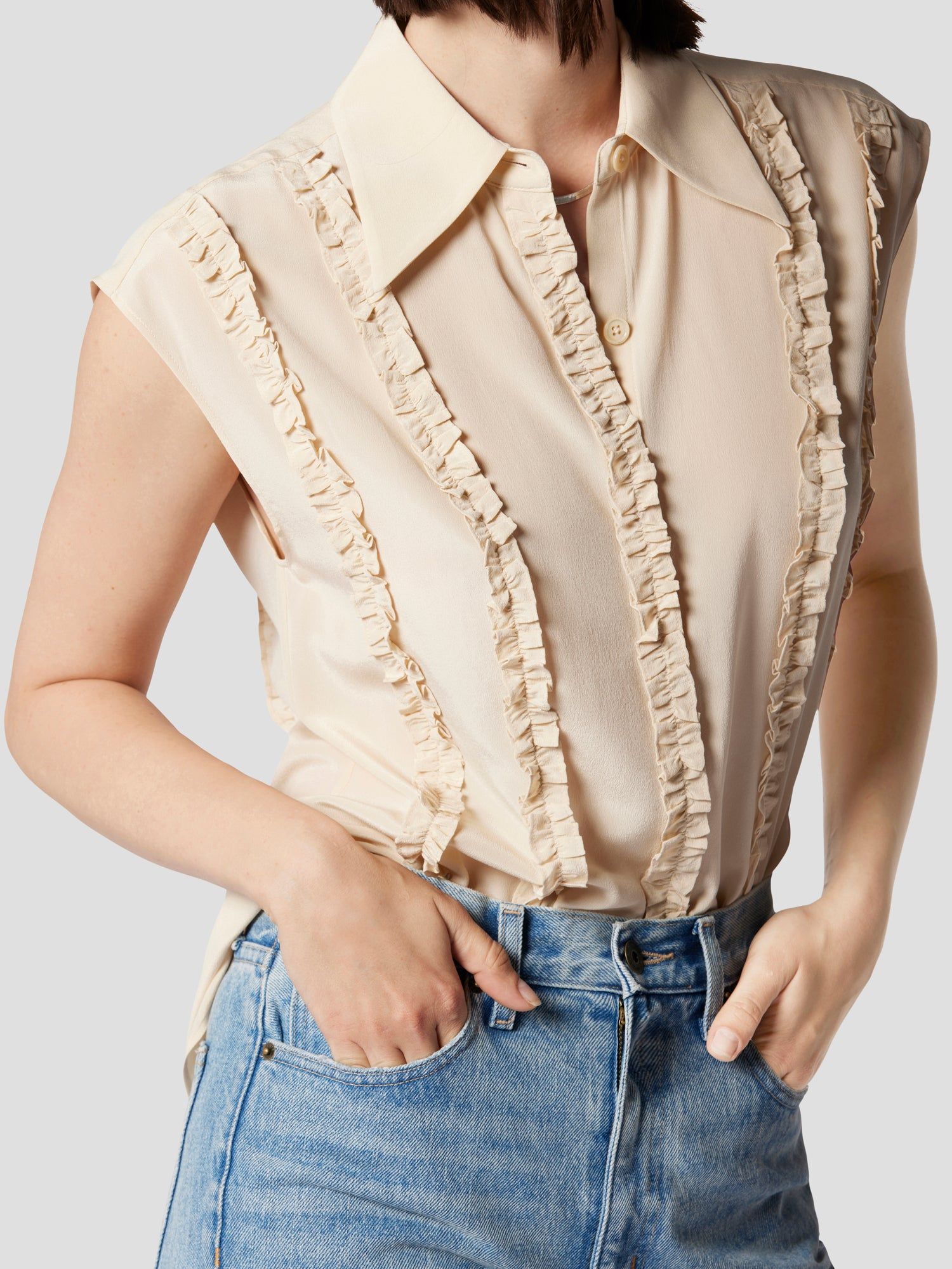 SOLINE SLEEVELESS SILK TOP sold by Equipment product image thumbnail 3
